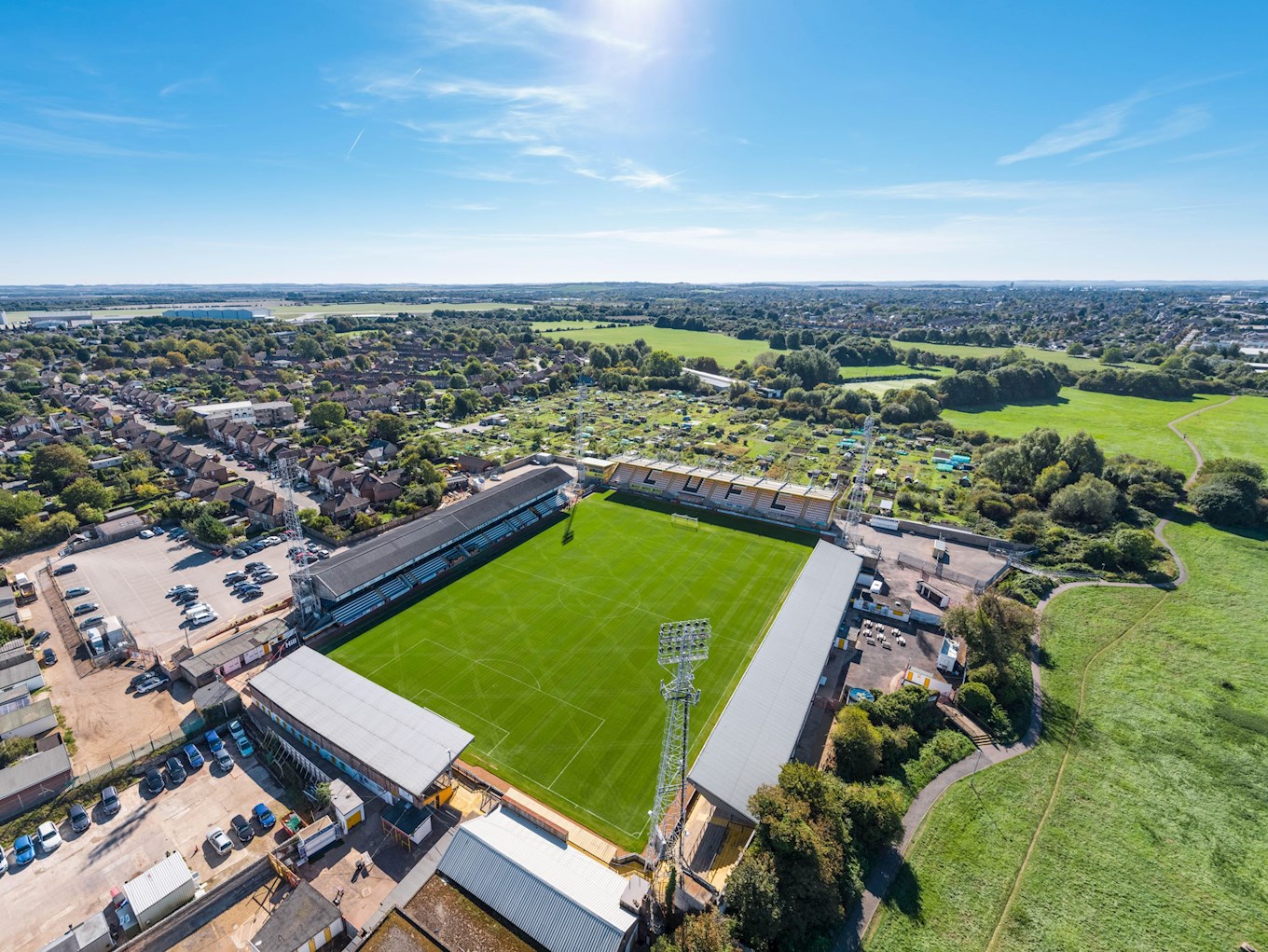 Aerial view of the Cledara Abbey Stadium
