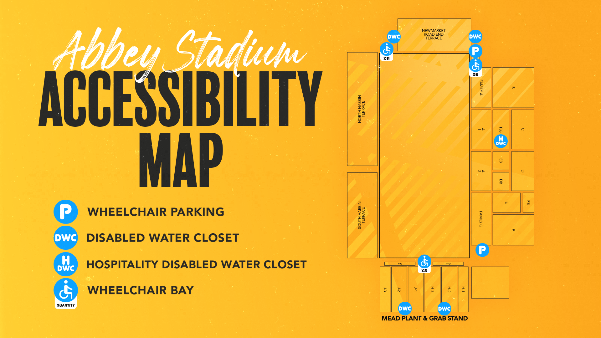Cledara Abbey Stadium Accessibility Map