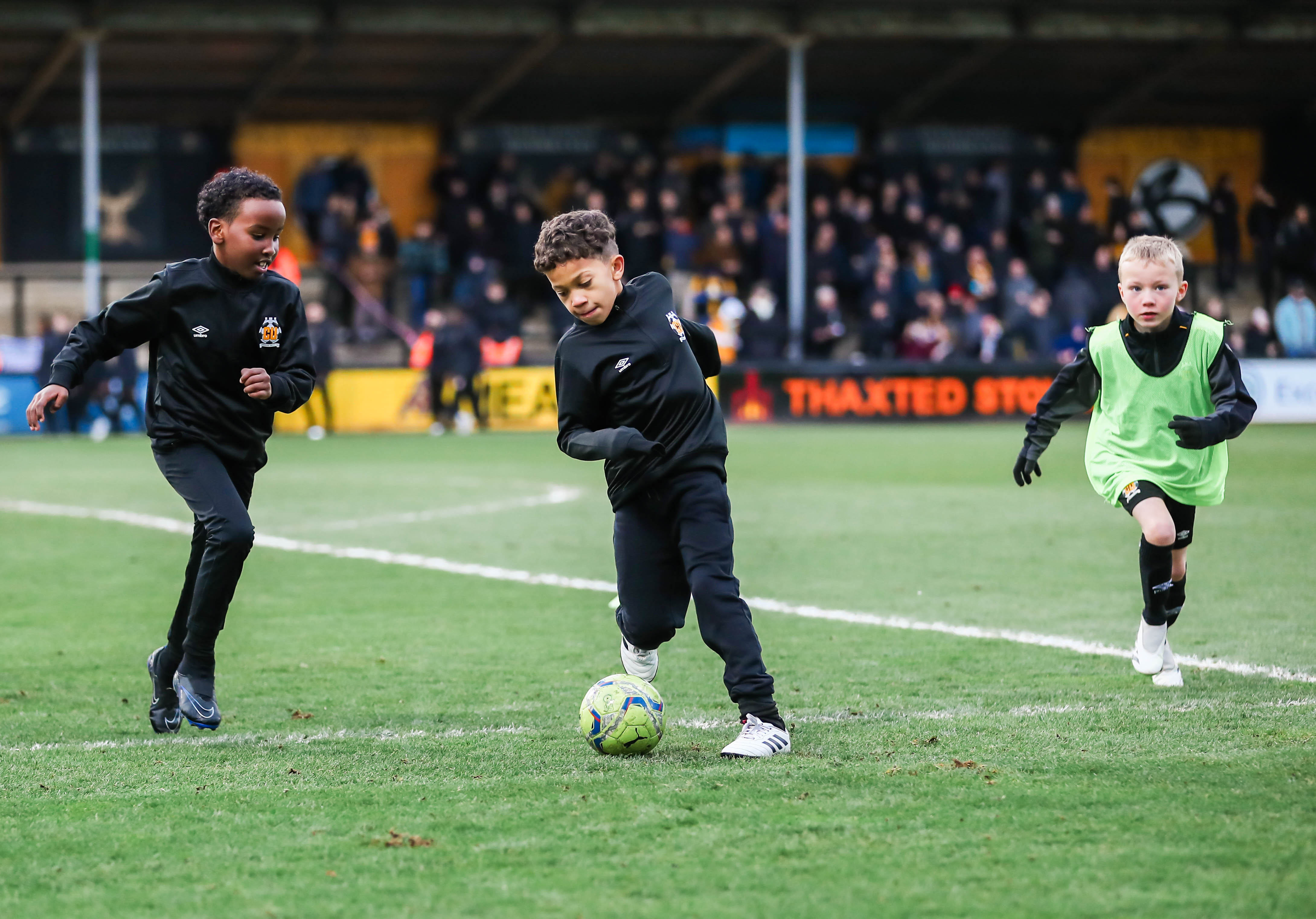 Academy players on the pitch