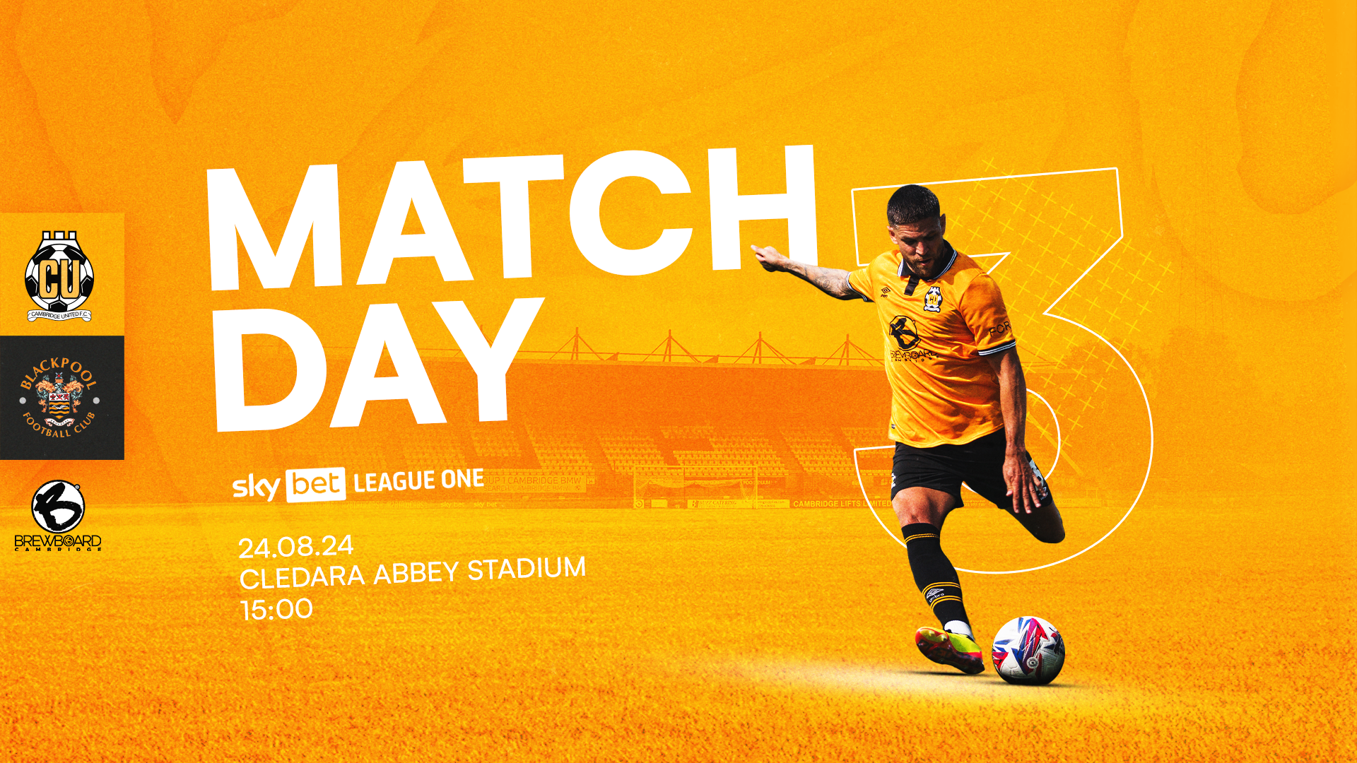 Cambridge United vs Blackpool Matchday Graphic