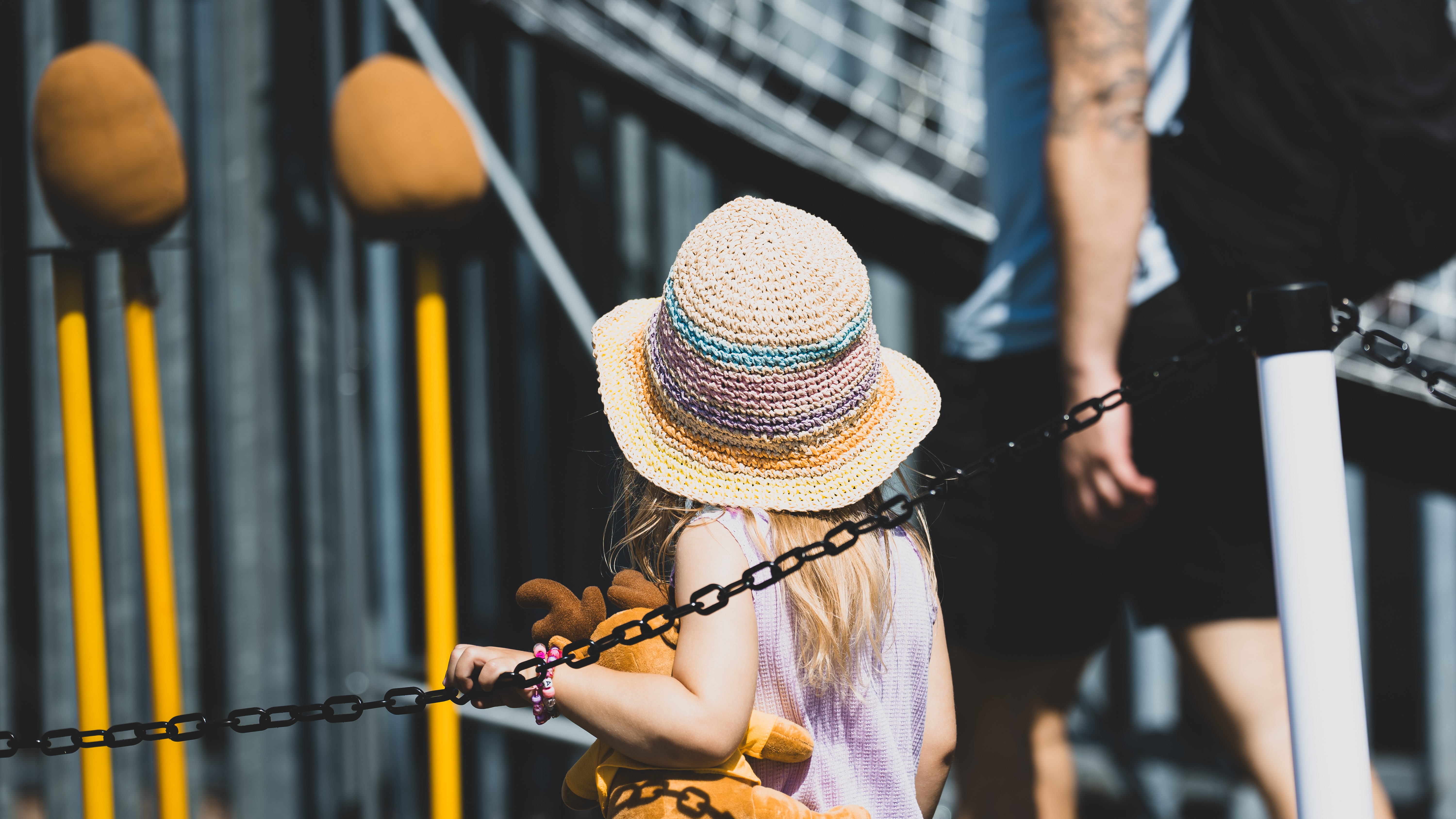 A young fan at the Junior U's Kids' Zone