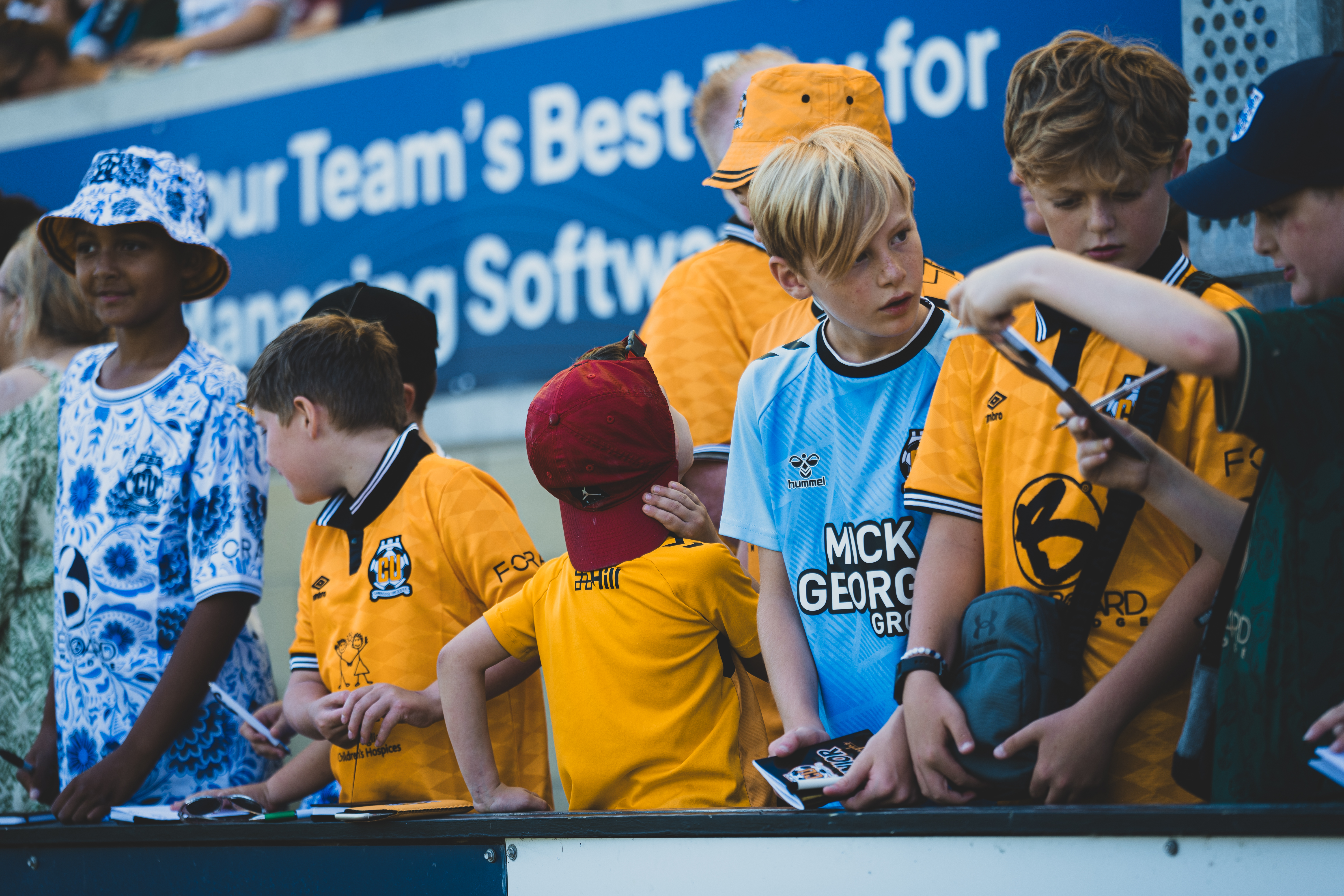 Young fans at the Cledara Abbey Stadium