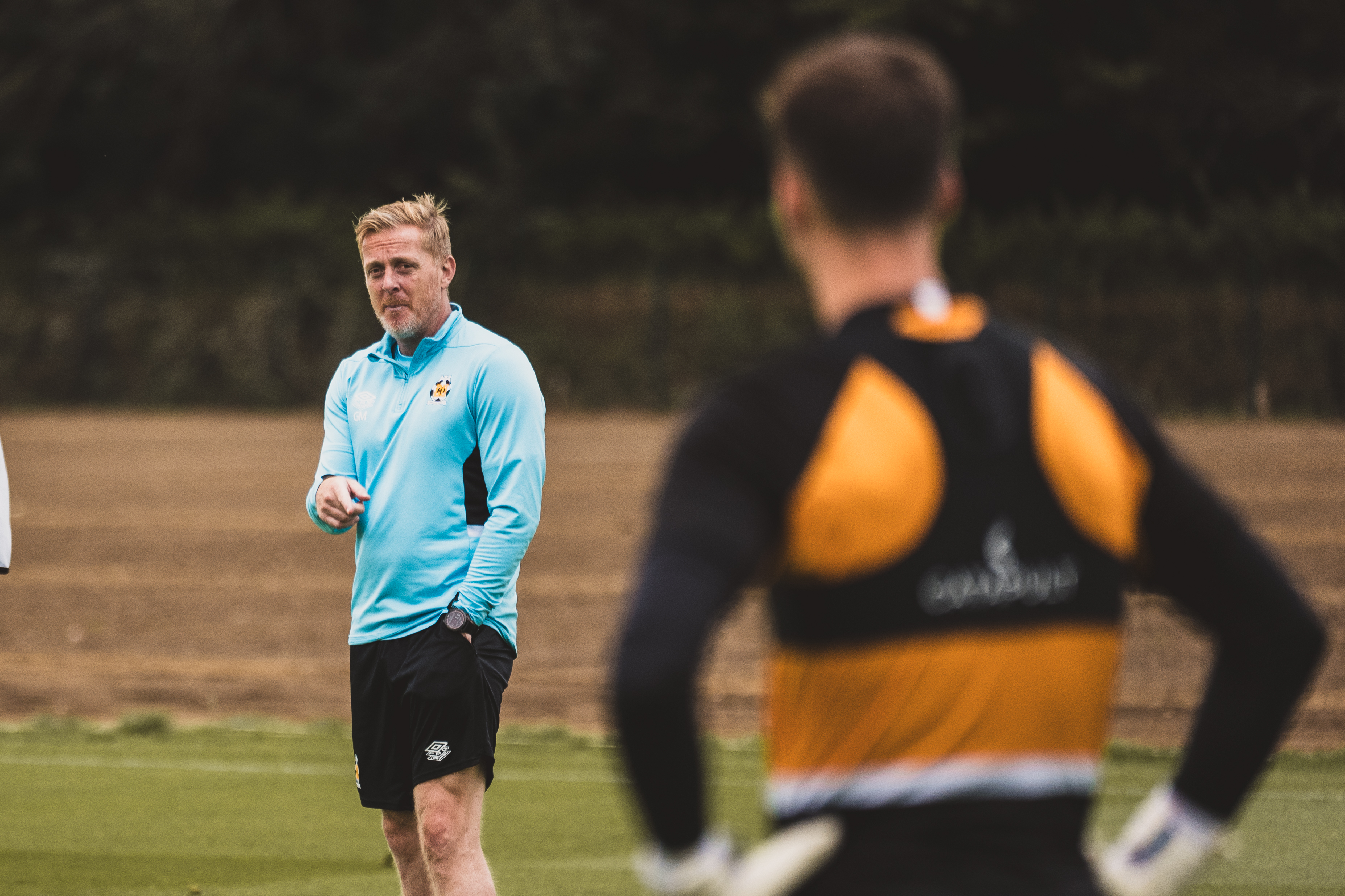 Garry Monk observes training