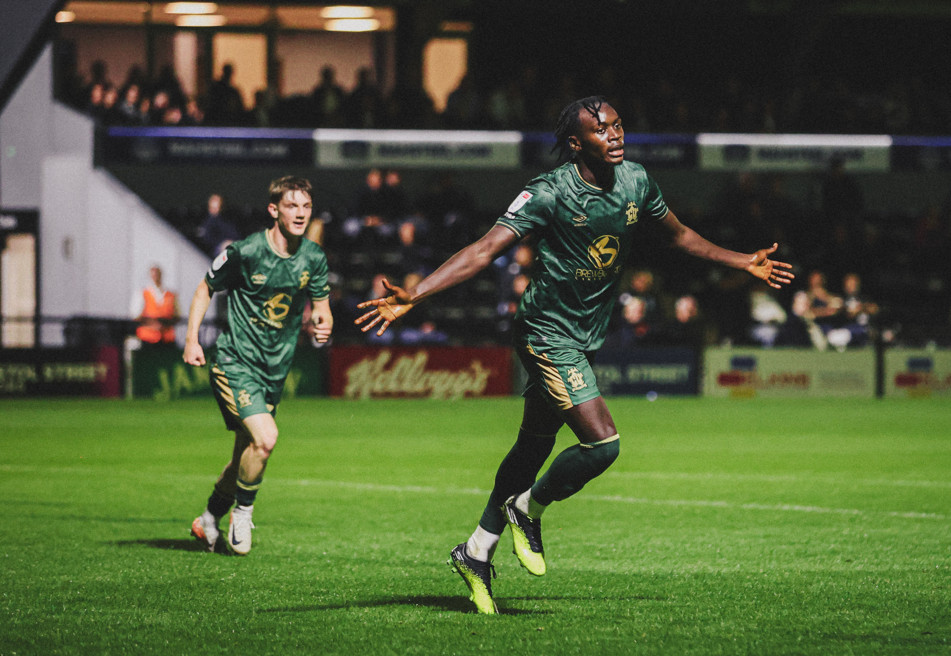 Manny Longelo celebrates against Bromley