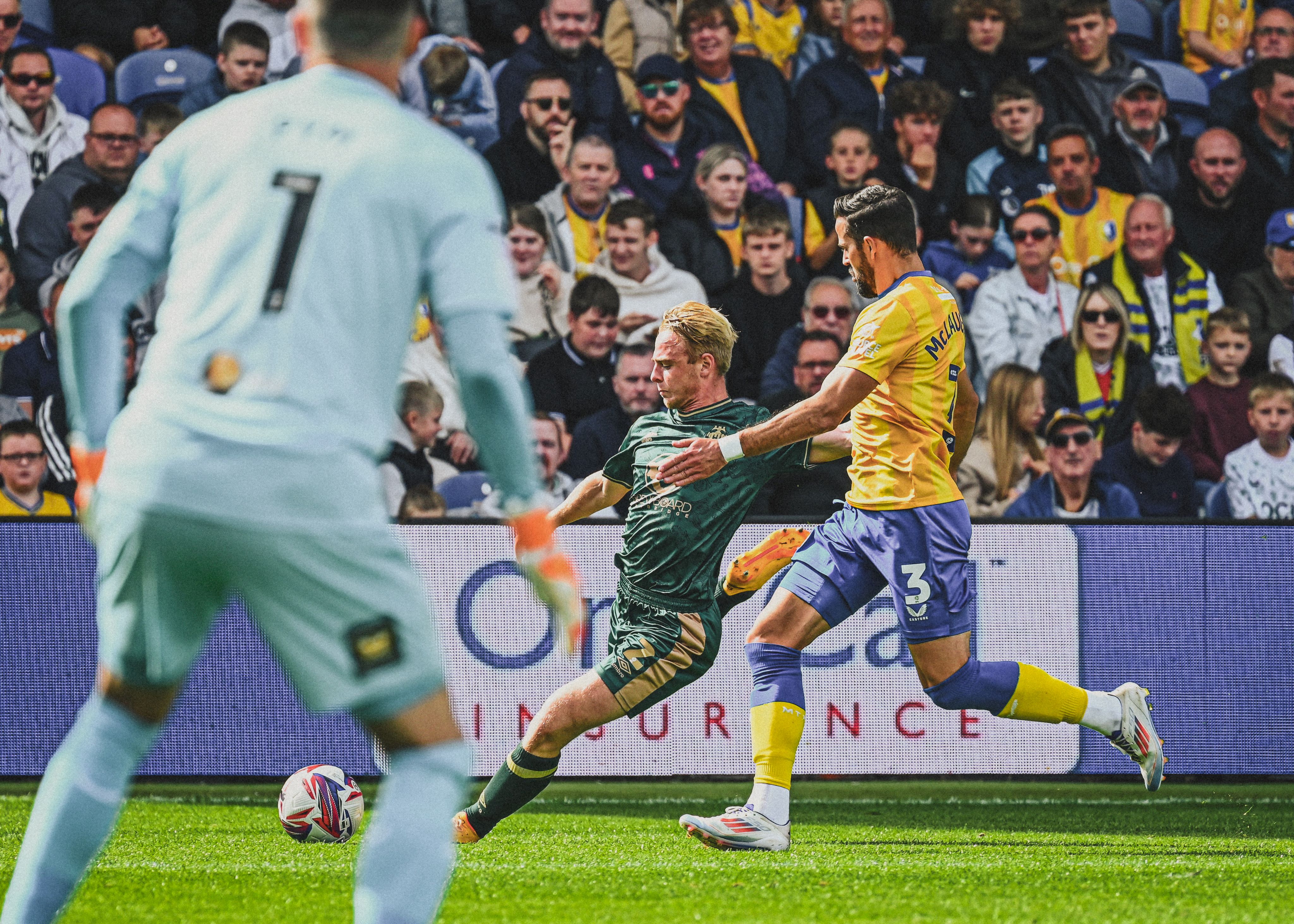 Liam Bennett in action vs Mansfield