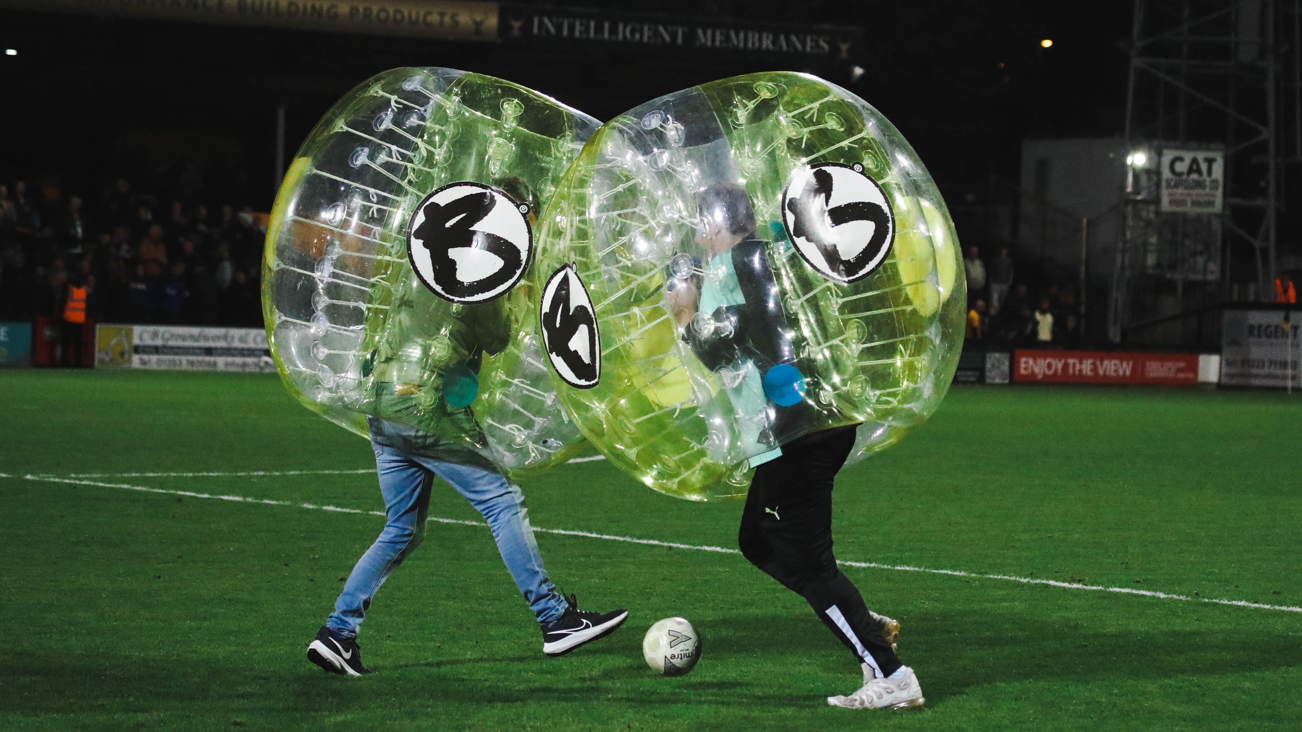 Contestants take part in the BrewBoard Zorb Battle