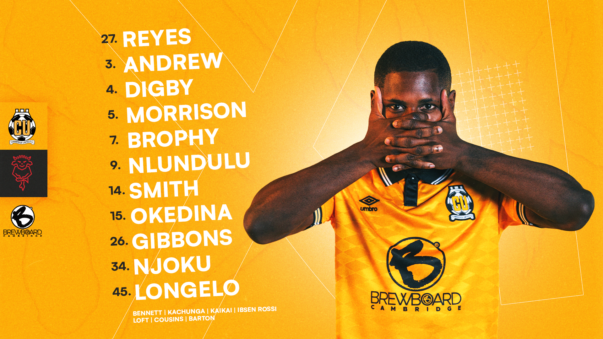 Team News graphic for Cambridge United vs Lincoln City