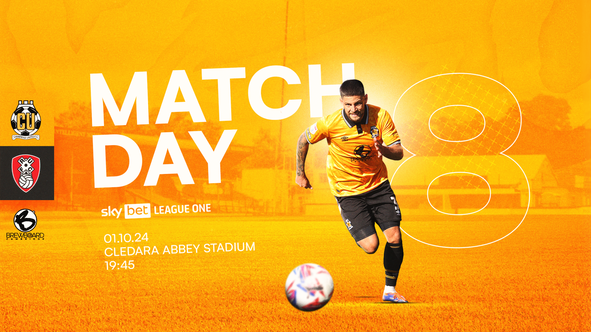 Matchday graphic for Cambridge United vs Rotherham United