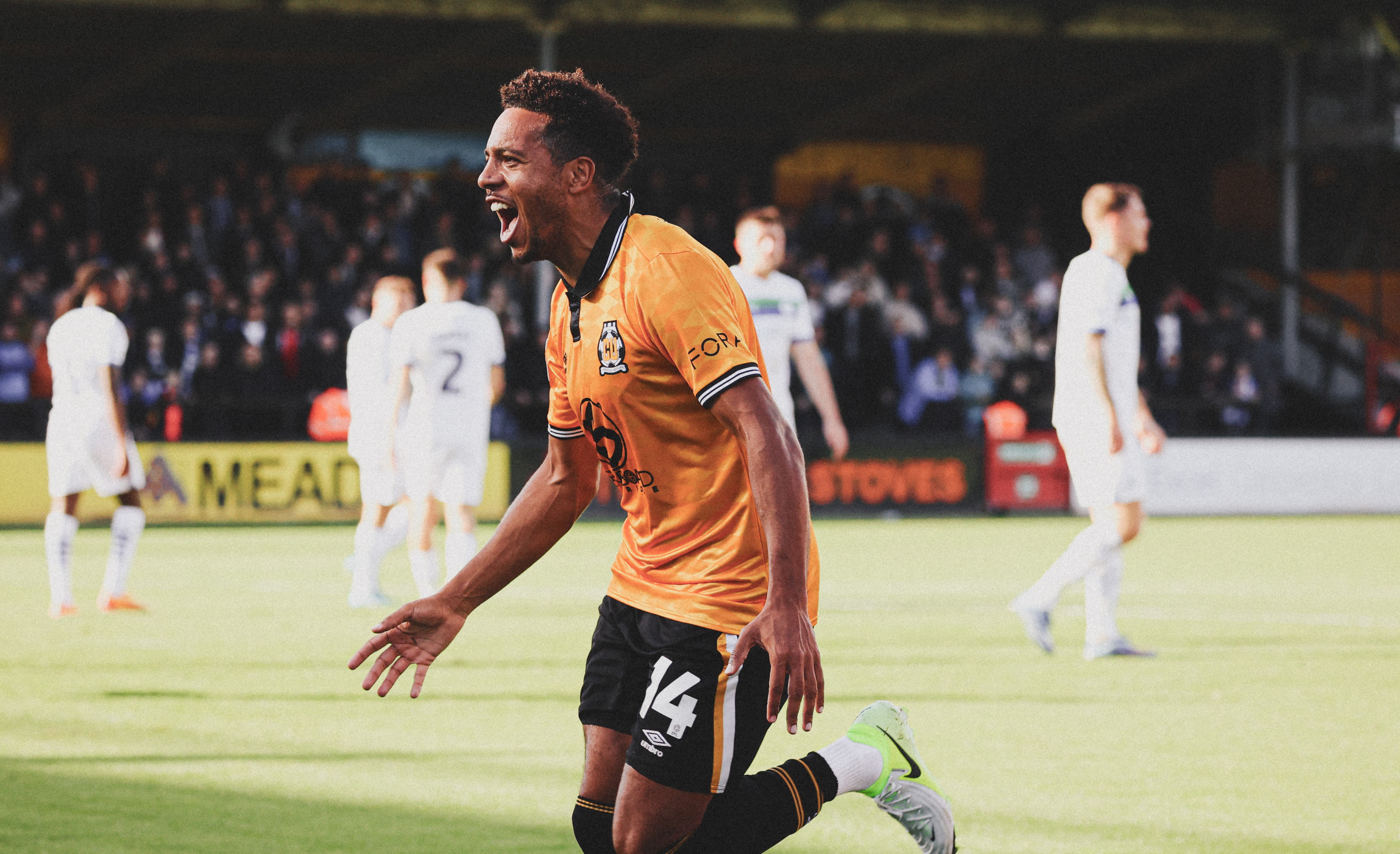 Korey Smith celebrates against Wigan Athletic