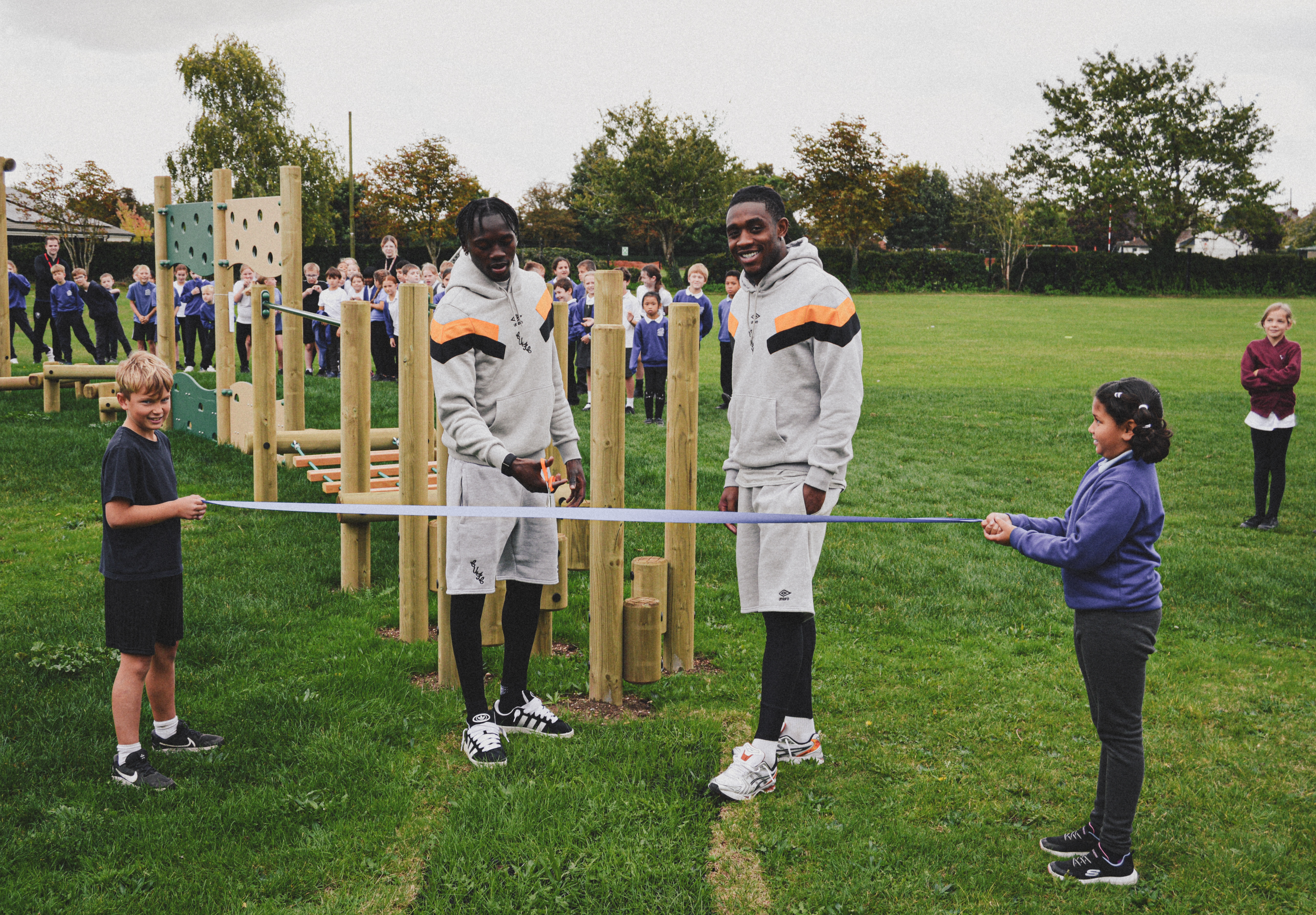 Emmanuel Longelo and Dan Nlundulu visit Duxford Primary School