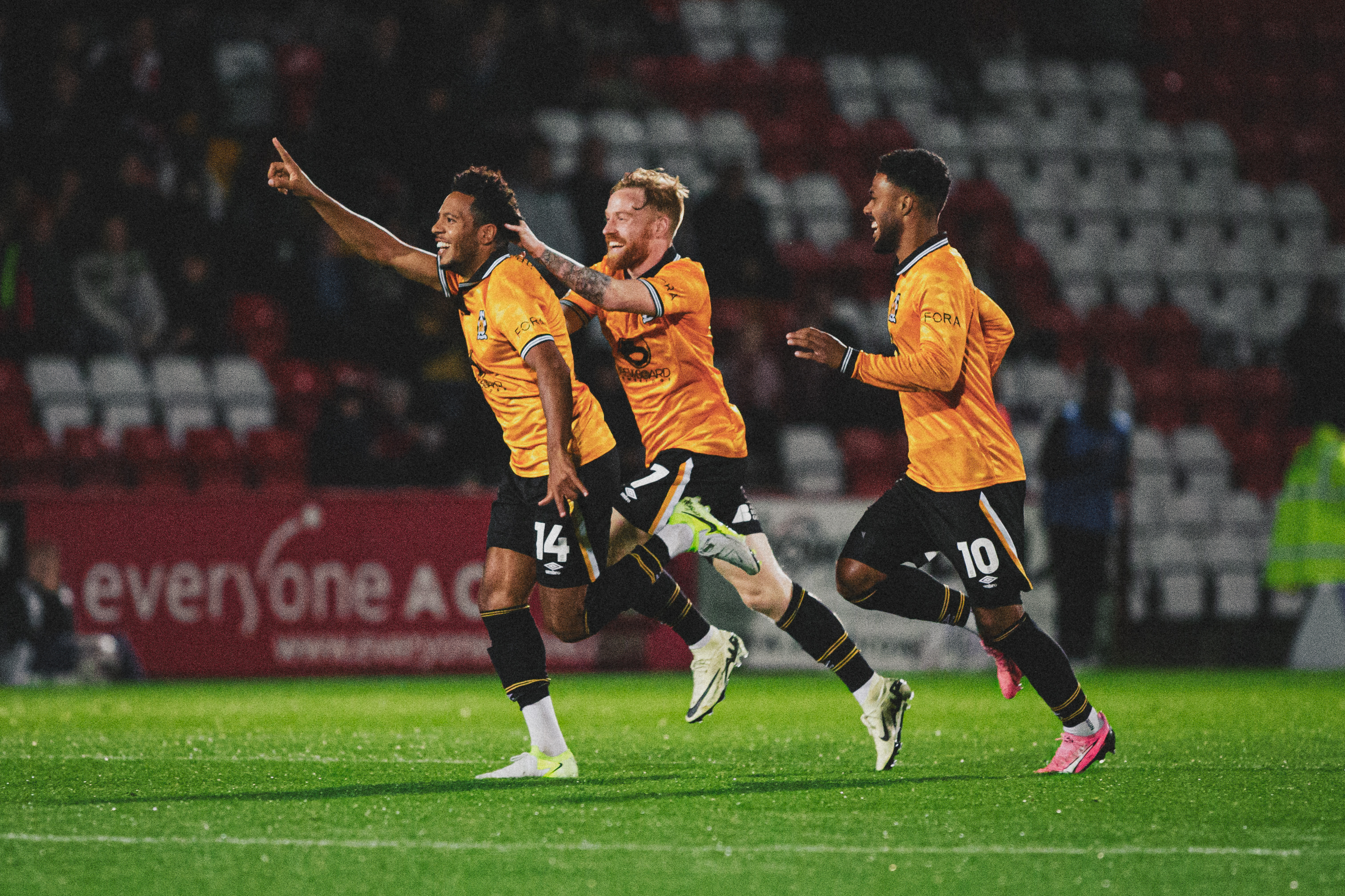 Korey Smith celebrates against Stevenage