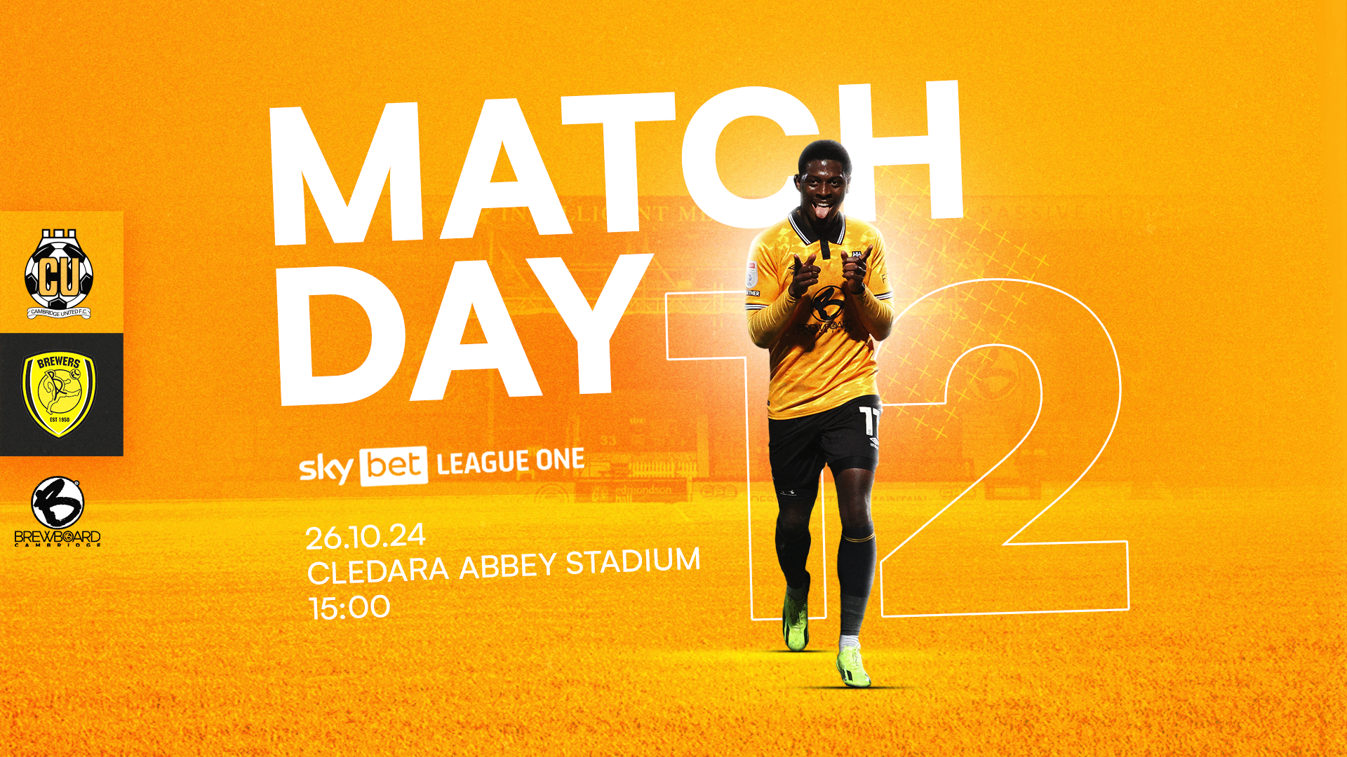 Matchday graphic for Cambridge United vs Burton Albion