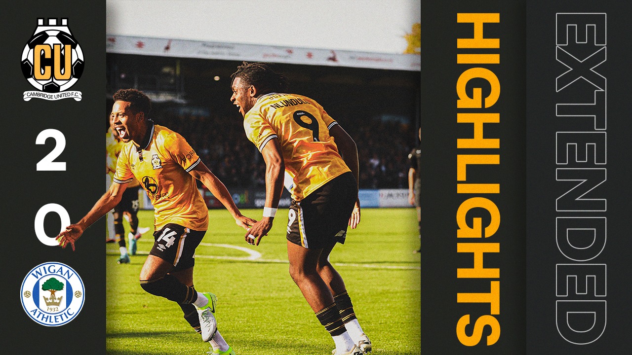 Extended highlights graphic of 2-0 win over Wigan