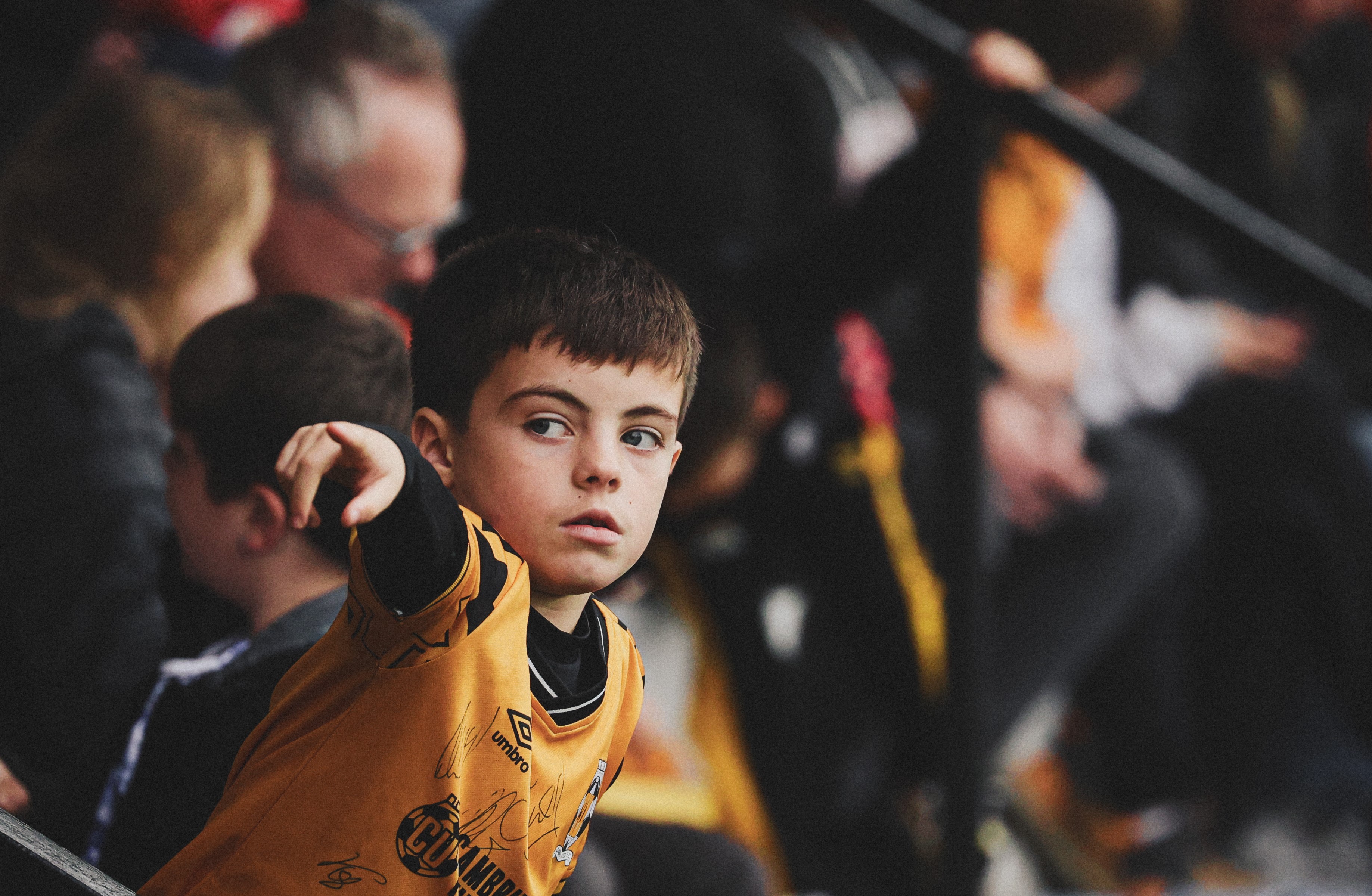 A young fan at the Cledara Abbey Stadium