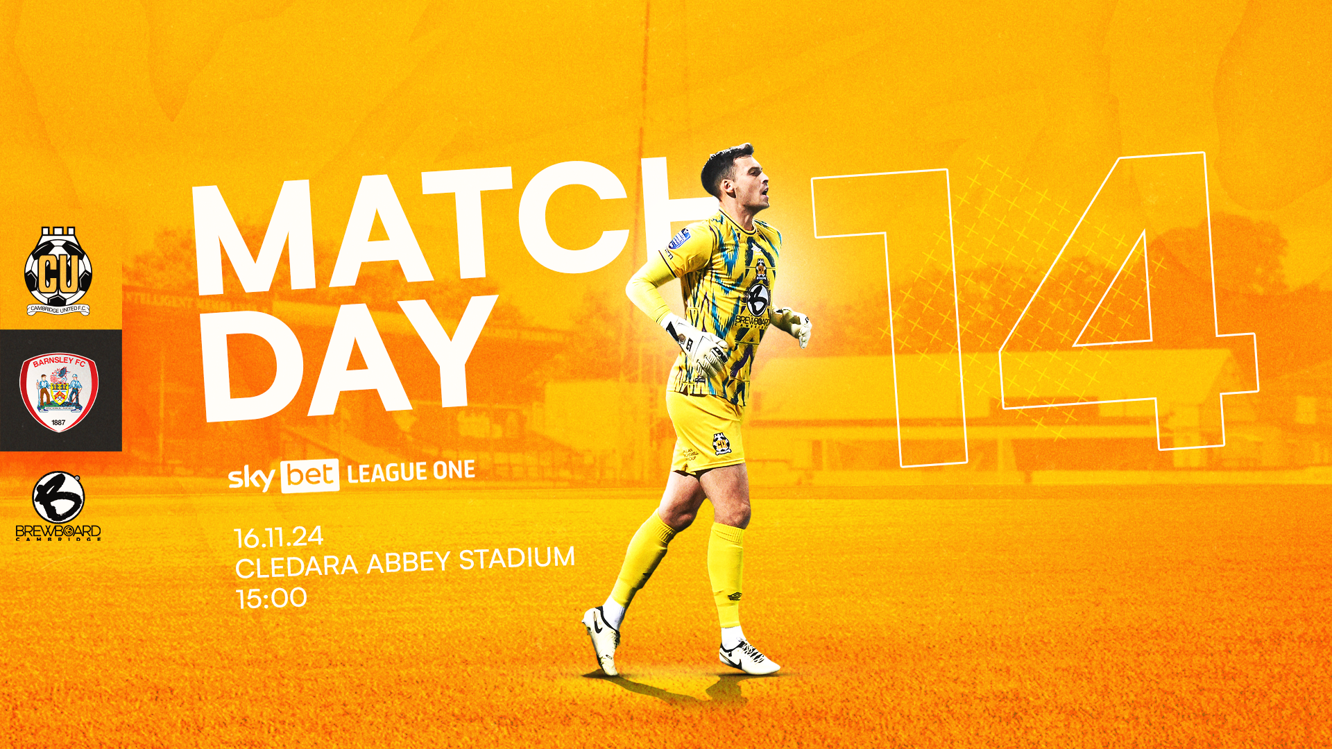 Matchday graphic for Cambridge United vs Barnsley