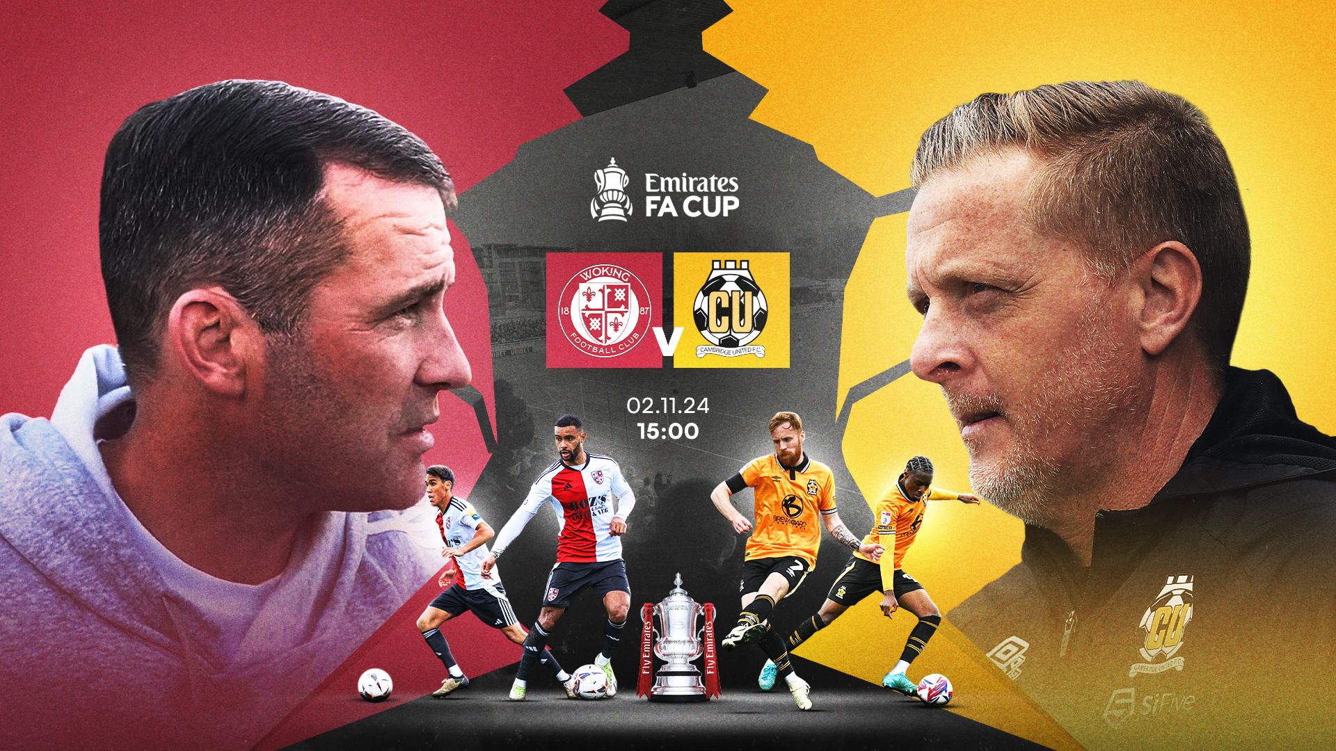 Matchday graphic for Woking vs Cambridge United