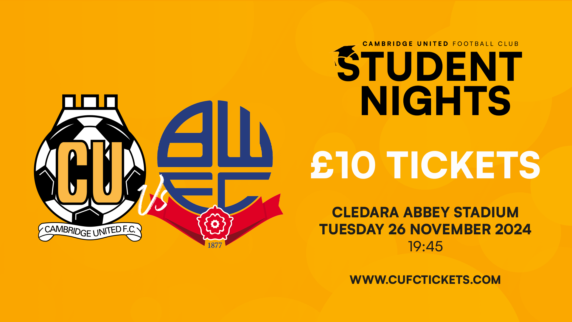 Graphic promoting student night offer