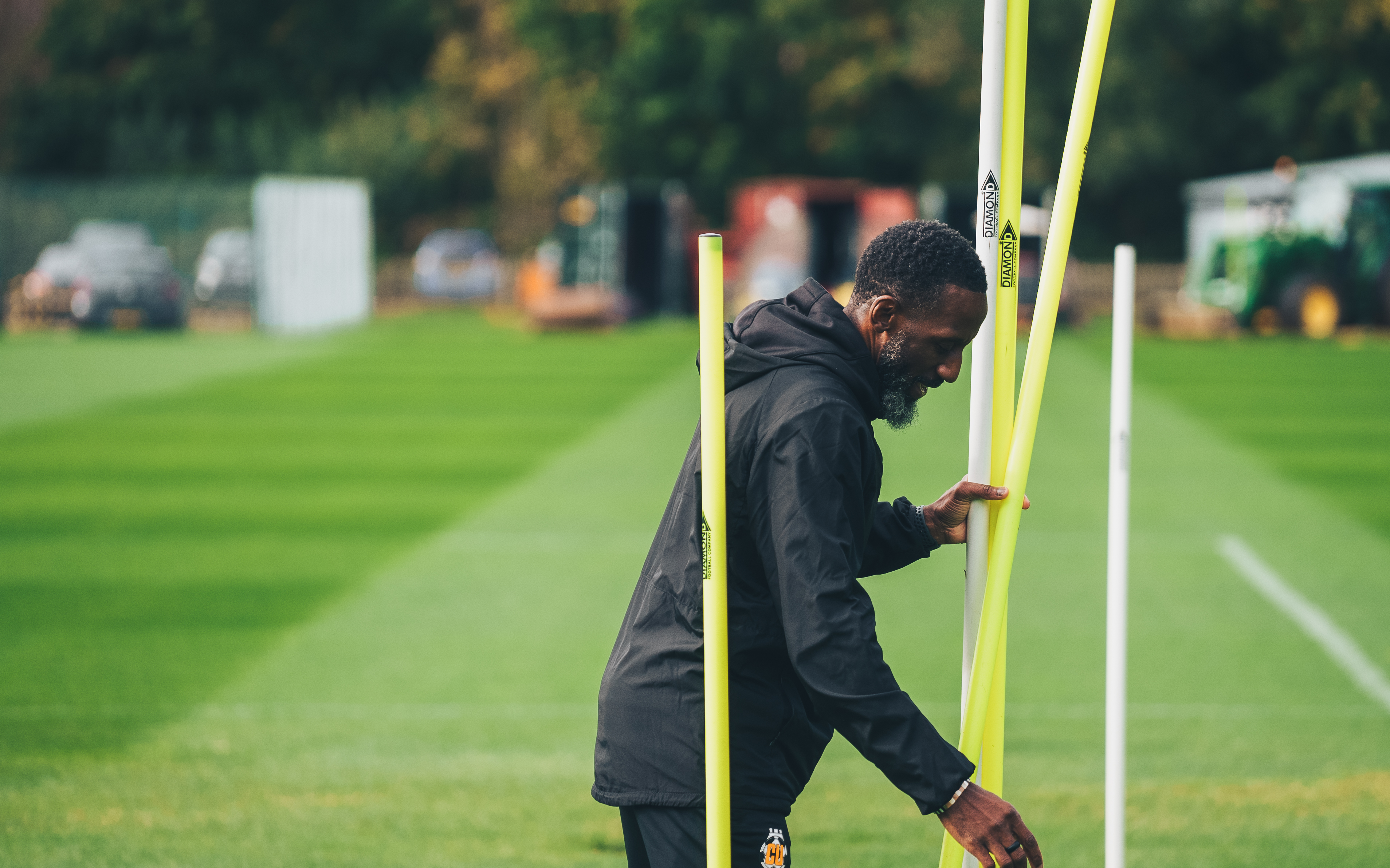 Jason Euell setting up training