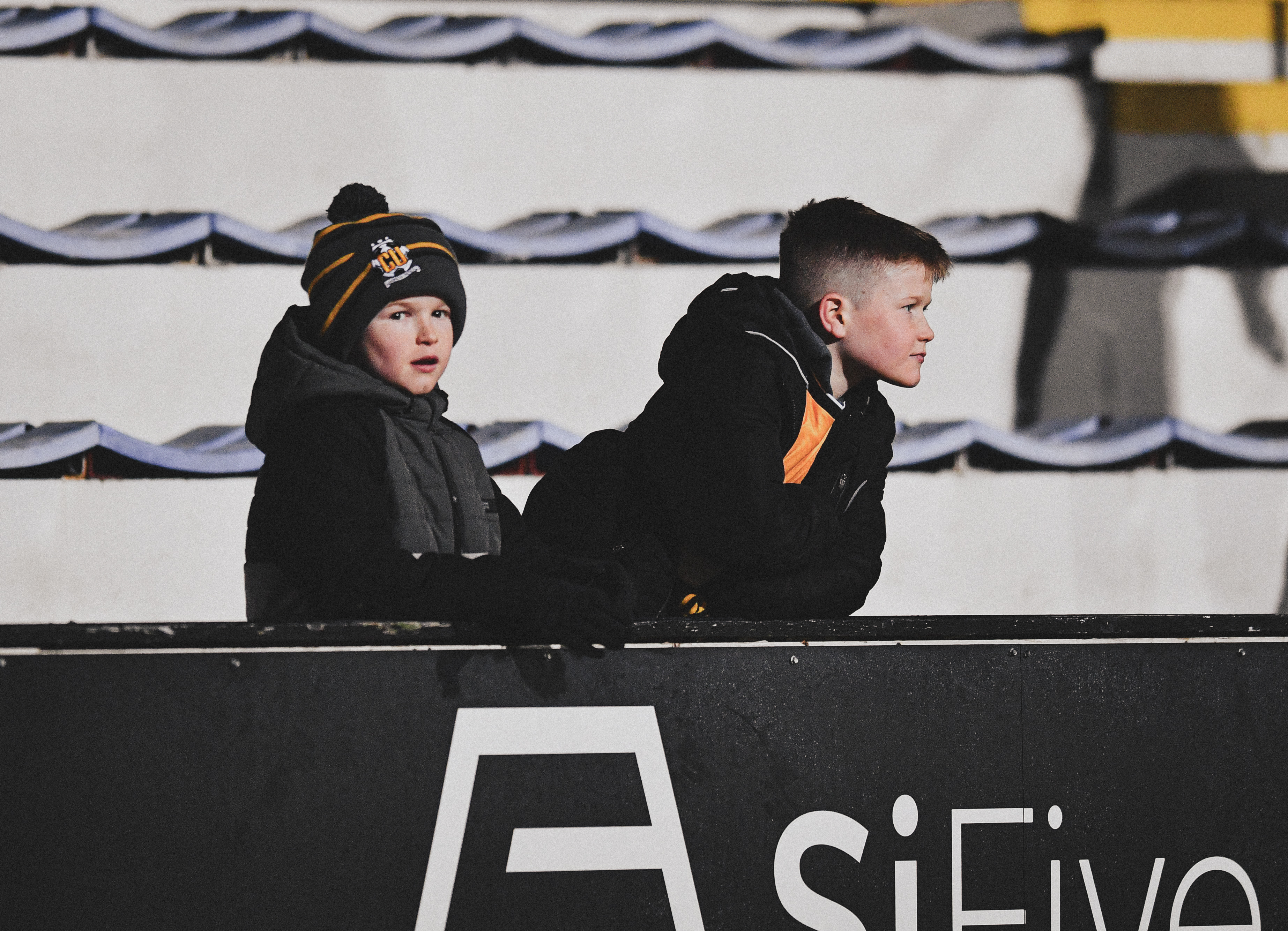 Young fans at the Cledara Abbey Stadium