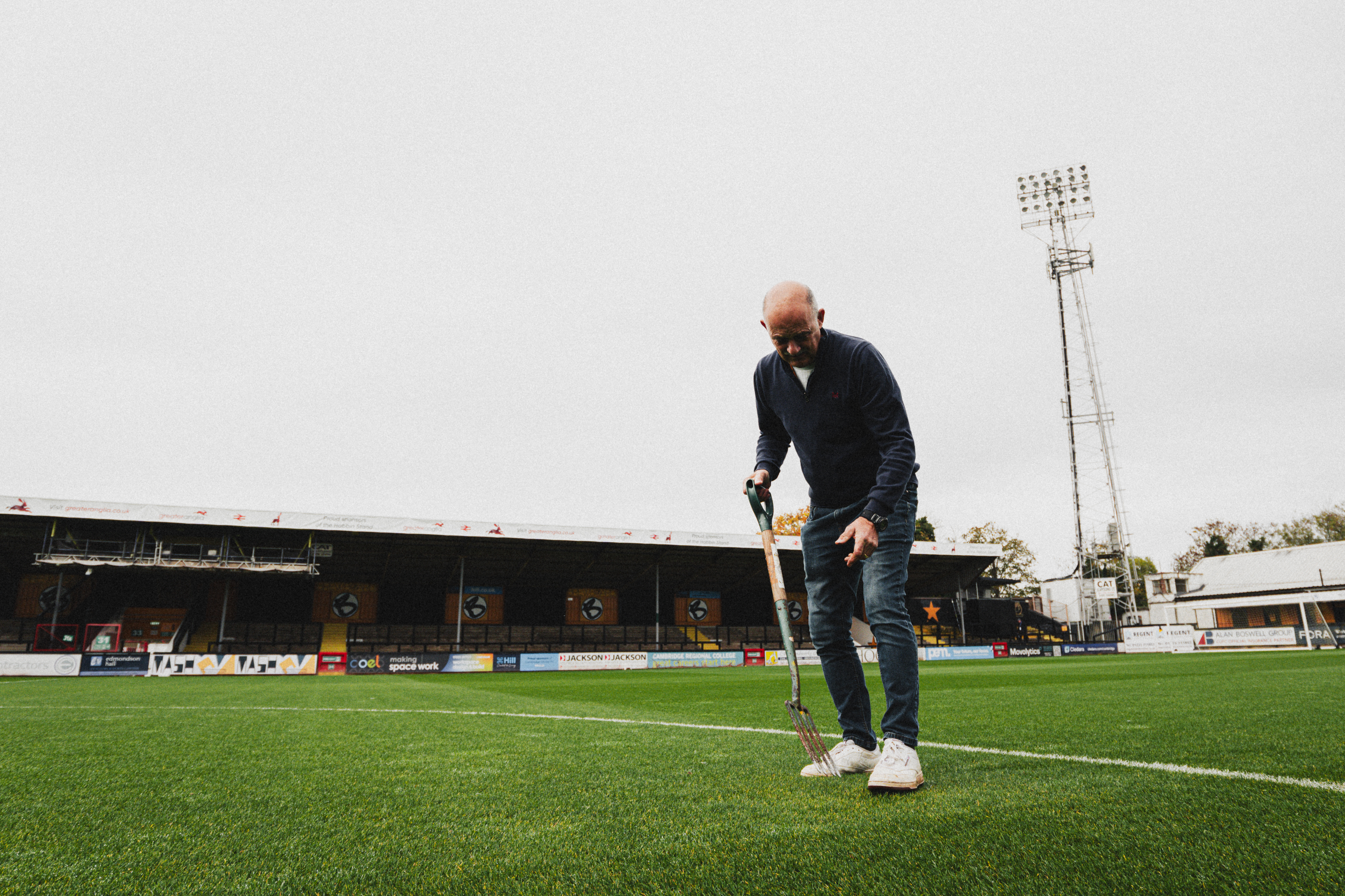 Ian Darler working on the pitch