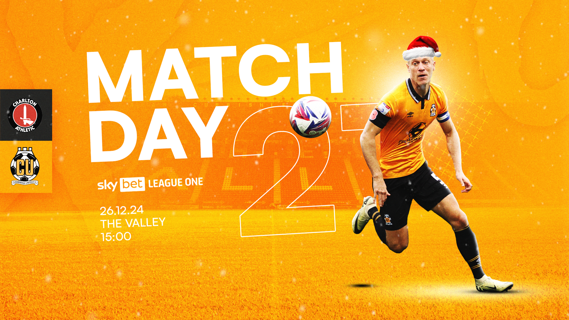 Matchday graphic for Charlton vs Cambridge United