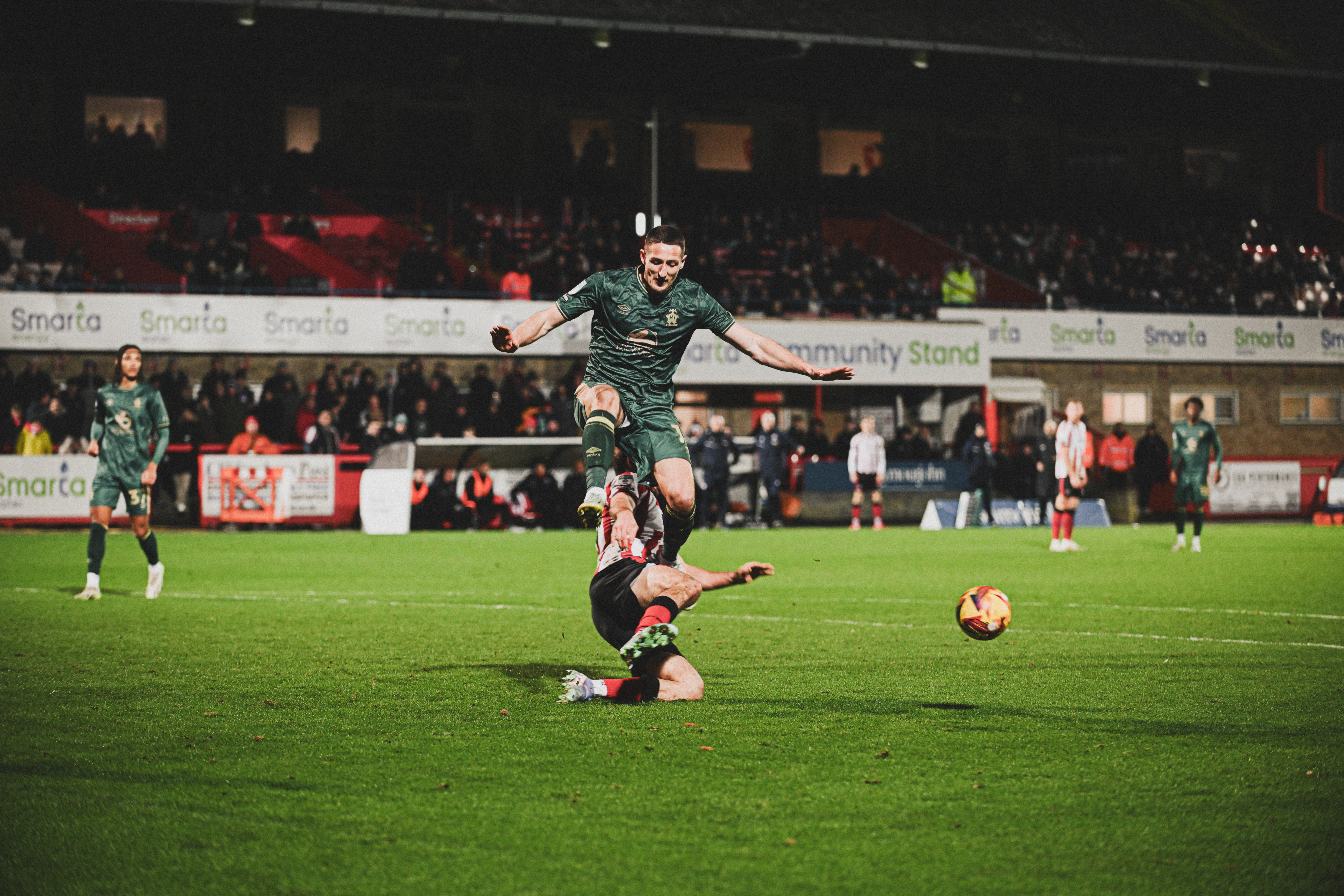 Ryan Loft in the challenge against Cheltenham