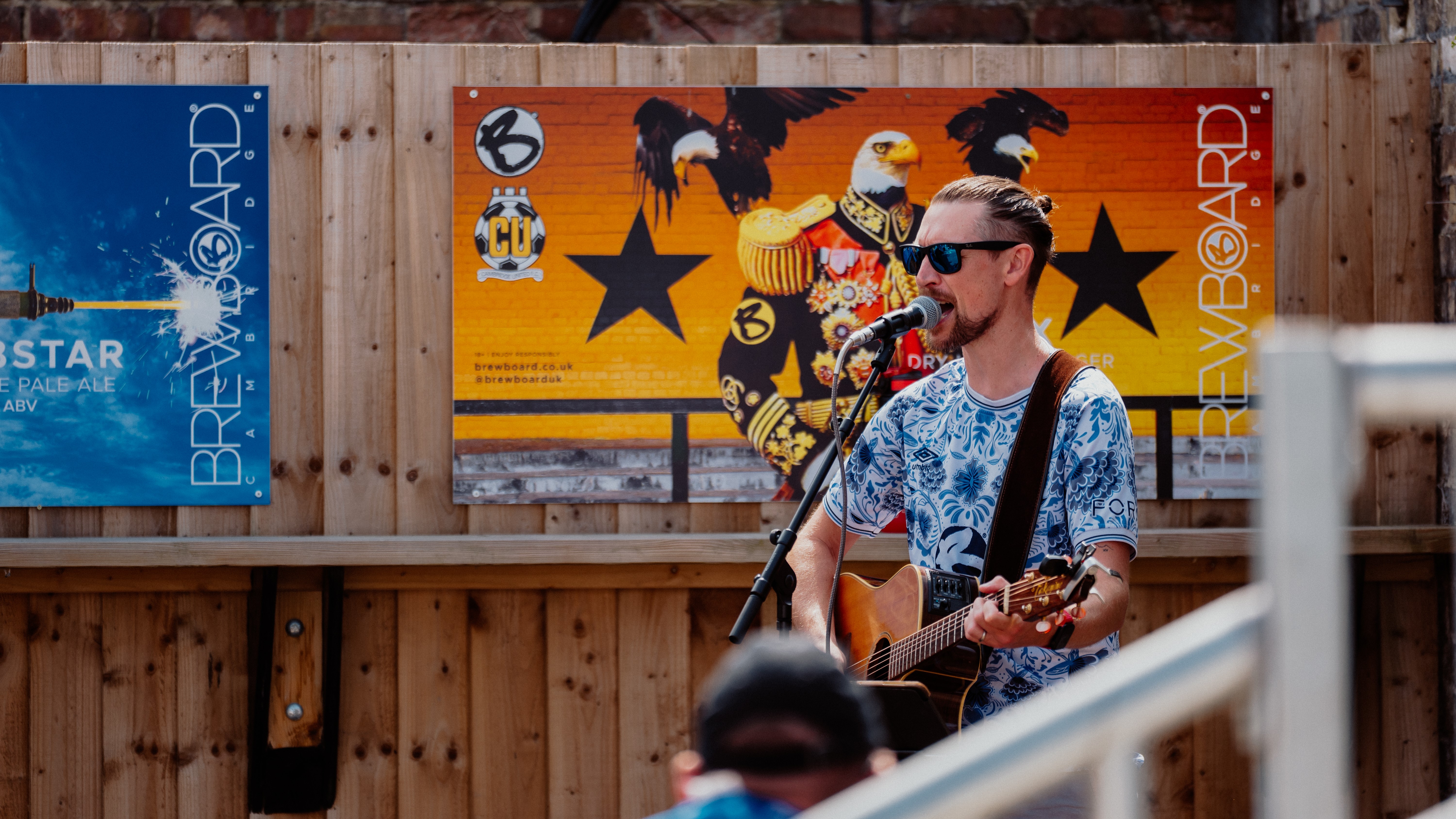 Simon Cragg performing in the NRE Fanzone