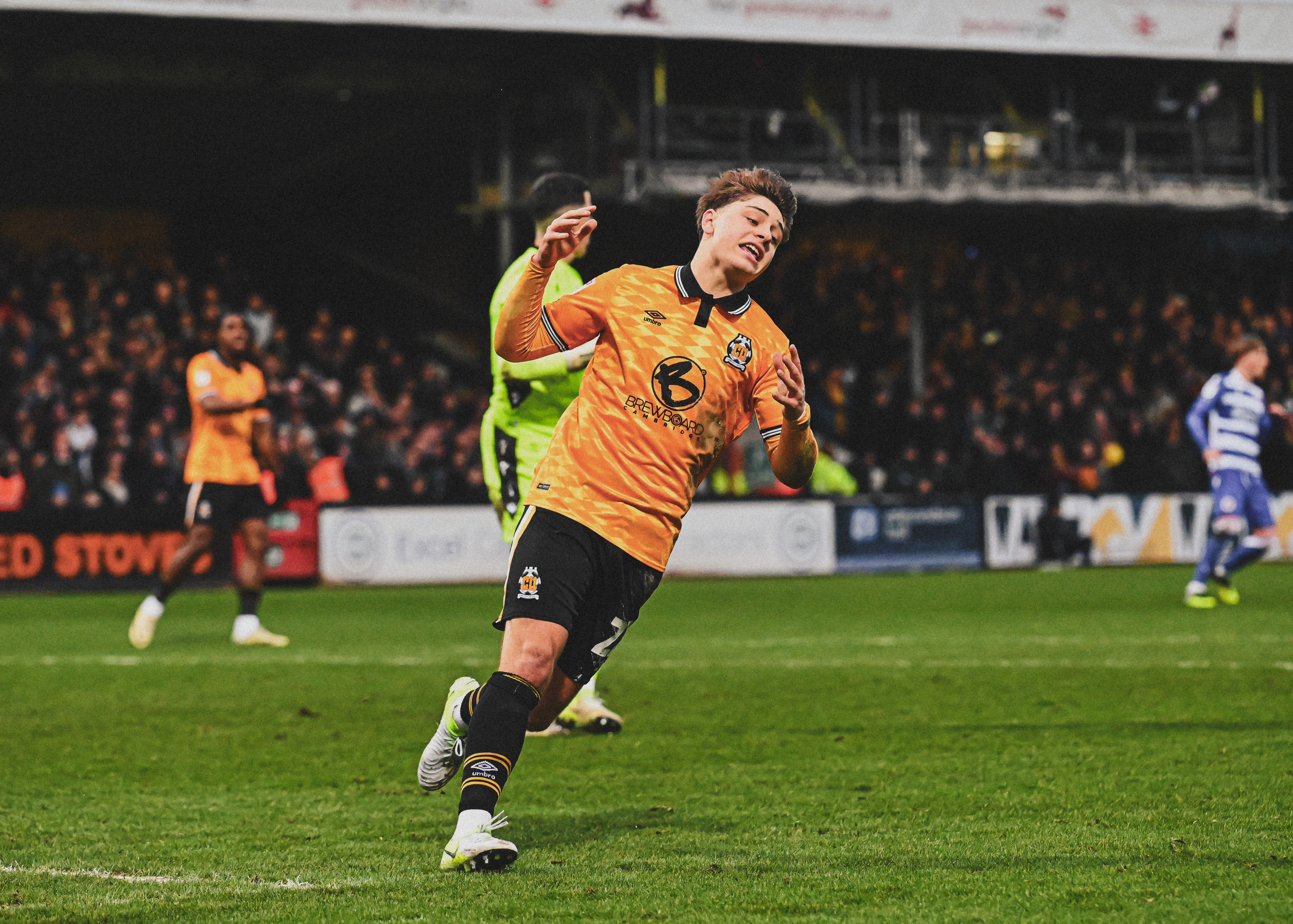 Josh Stokes shows his frustration vs Reading