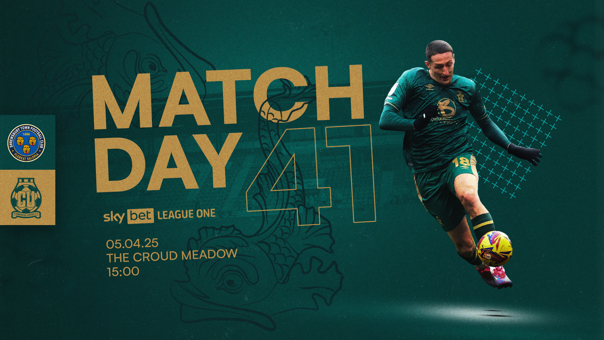 Matchday graphic for Shrewsbury vs Cambridge United 