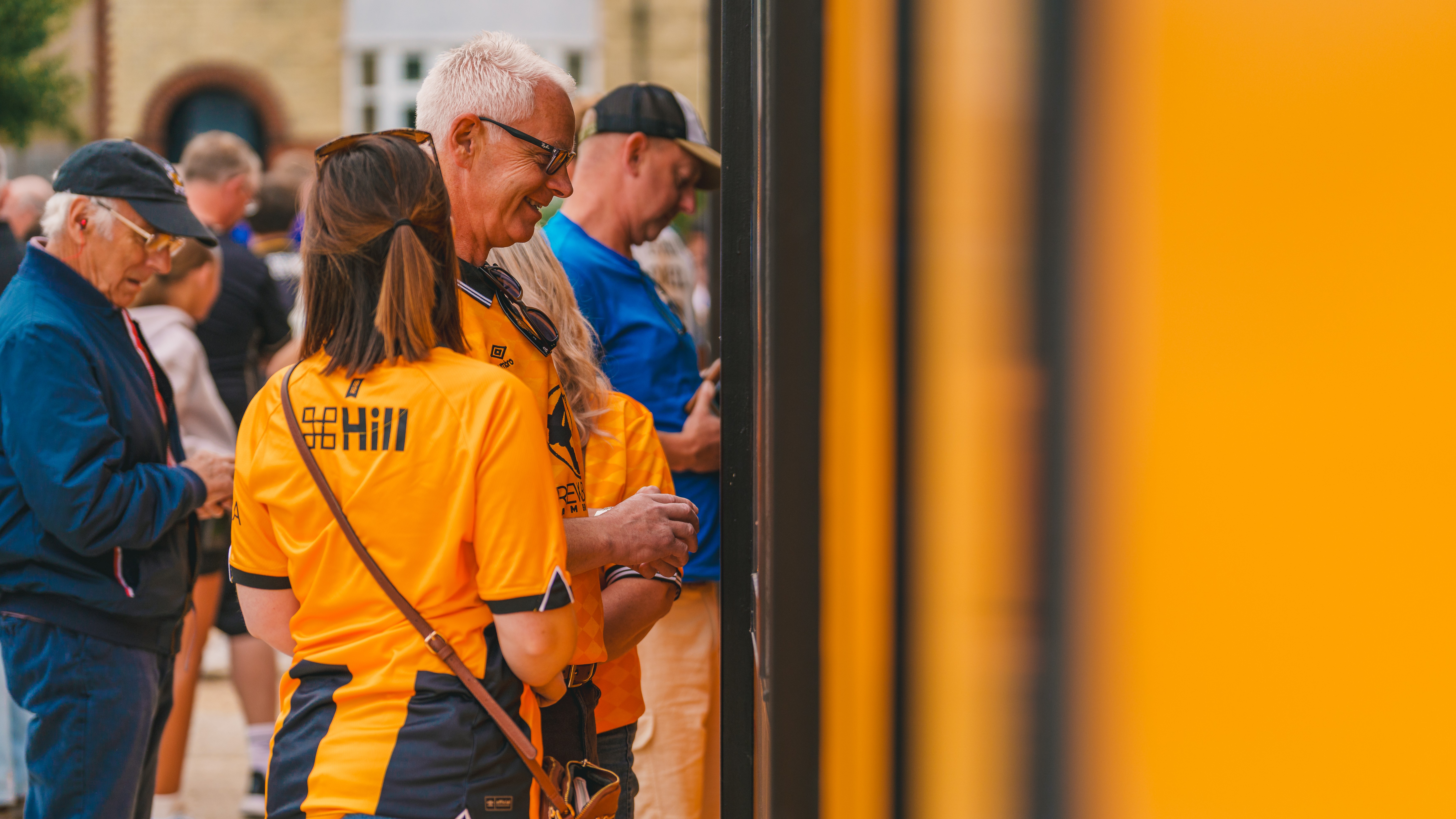 Fans queue up at the Ticket Office