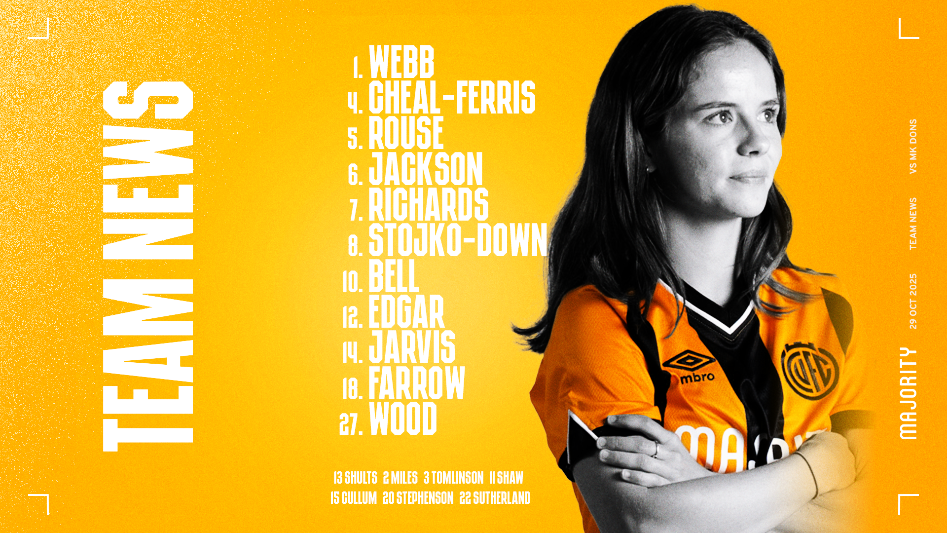 Women's Team News: MK Dons (A)