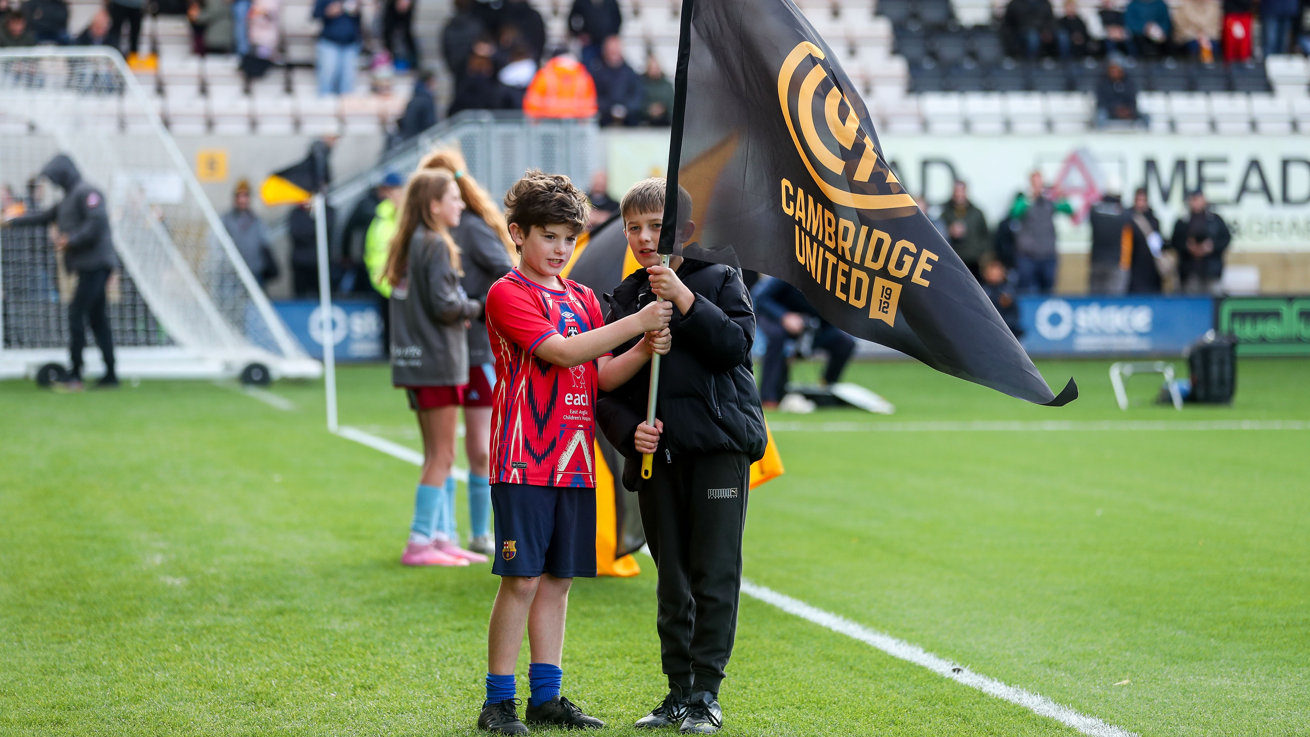 Young fans at the Cledara Abbey Stadium