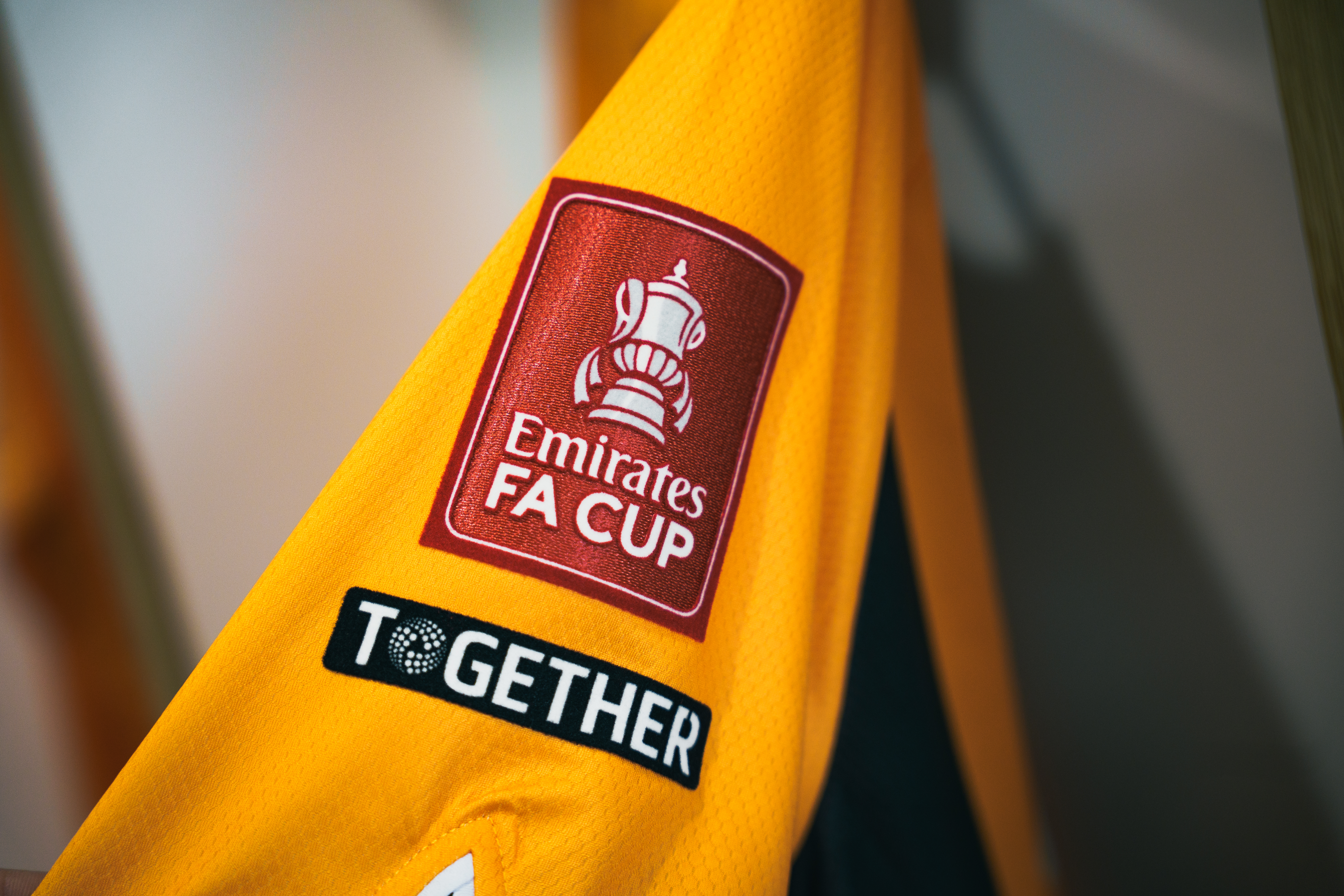 FA Cup sleeve on a Cambridge United shirt