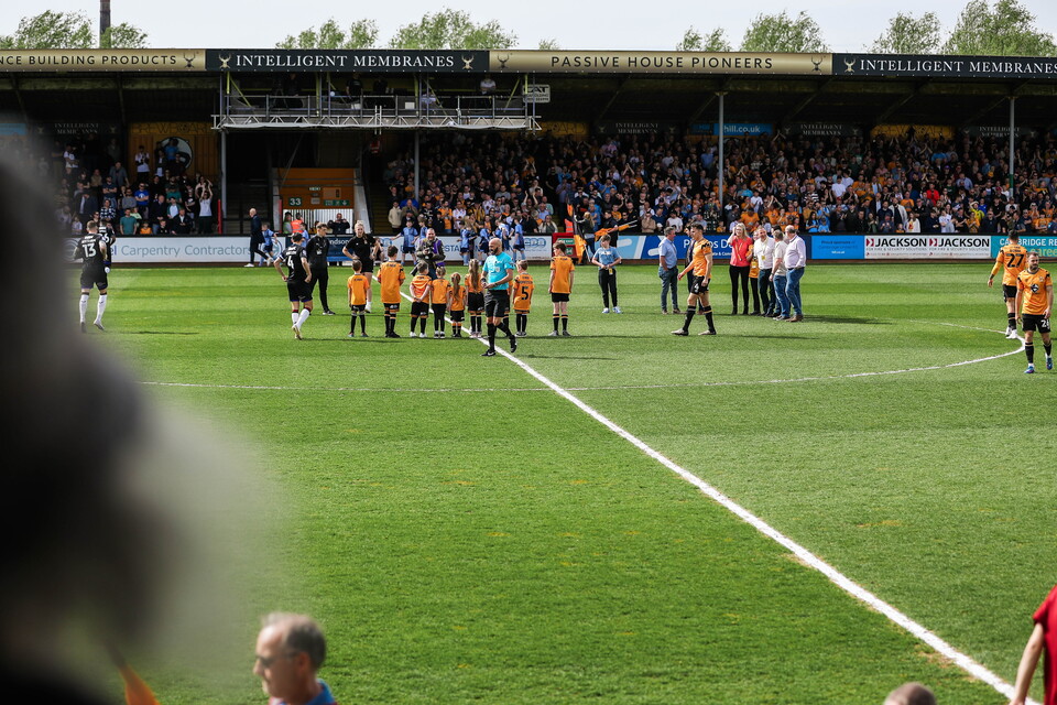 Match Sponsors and Mascots have their photos taken prior to kick-off