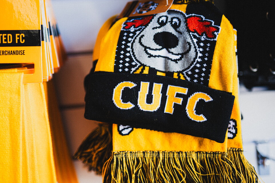 Merchandise inside the Club Shop