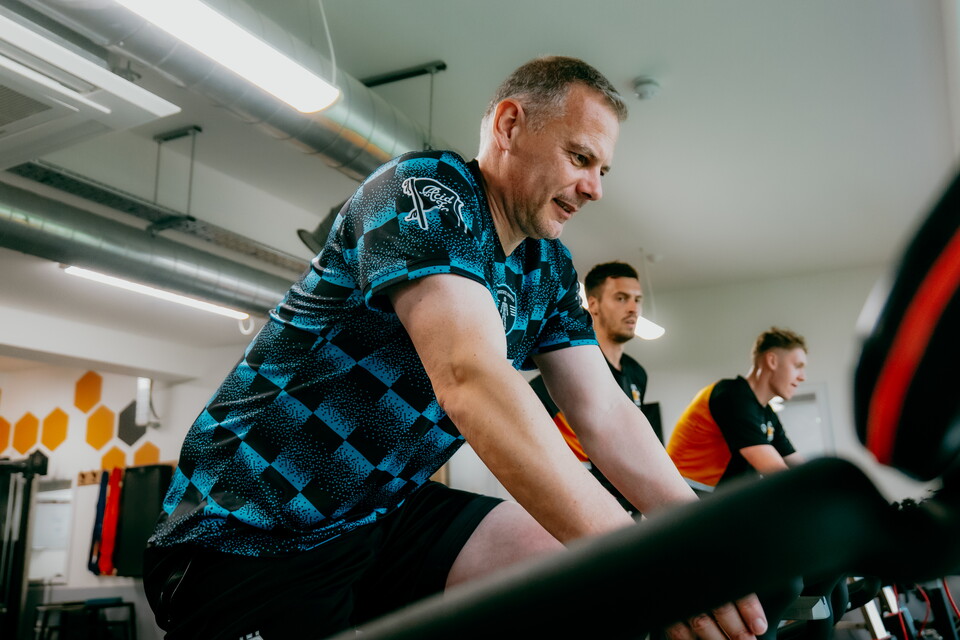 Team Cambridge United taking on the Prostate United challenge