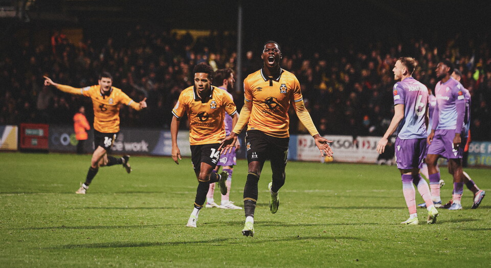 Kaikai celebrates vs Bolton
