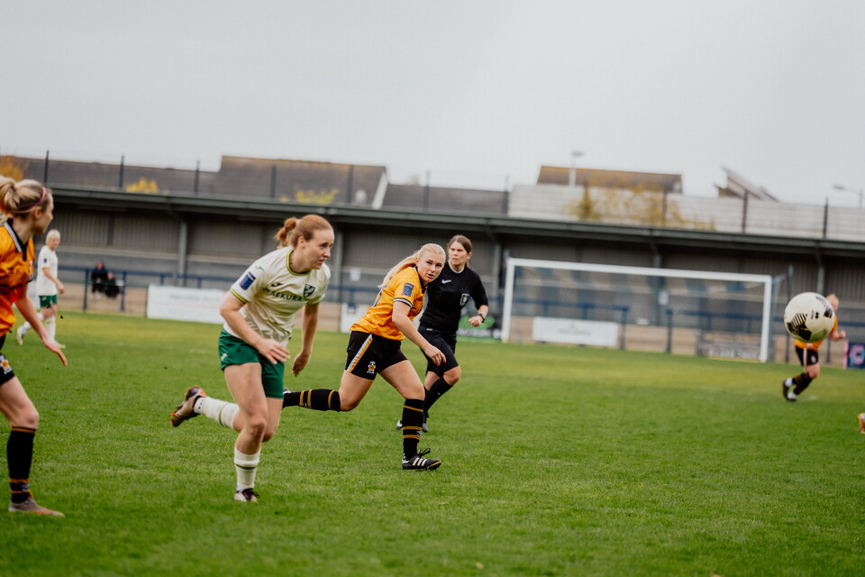 Cambridge United Women in action against Norwich City