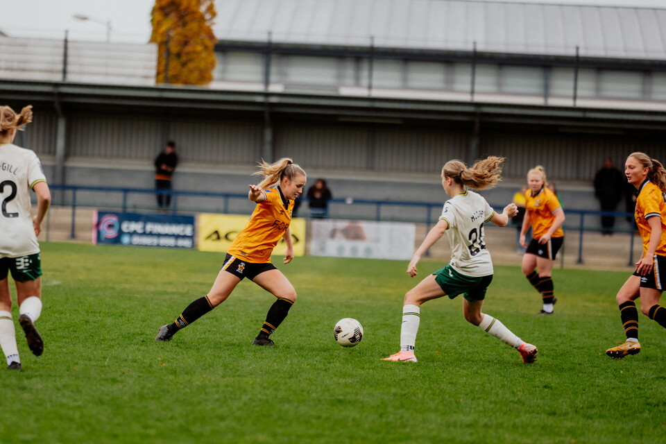 Cambridge United Women in action against Norwich City