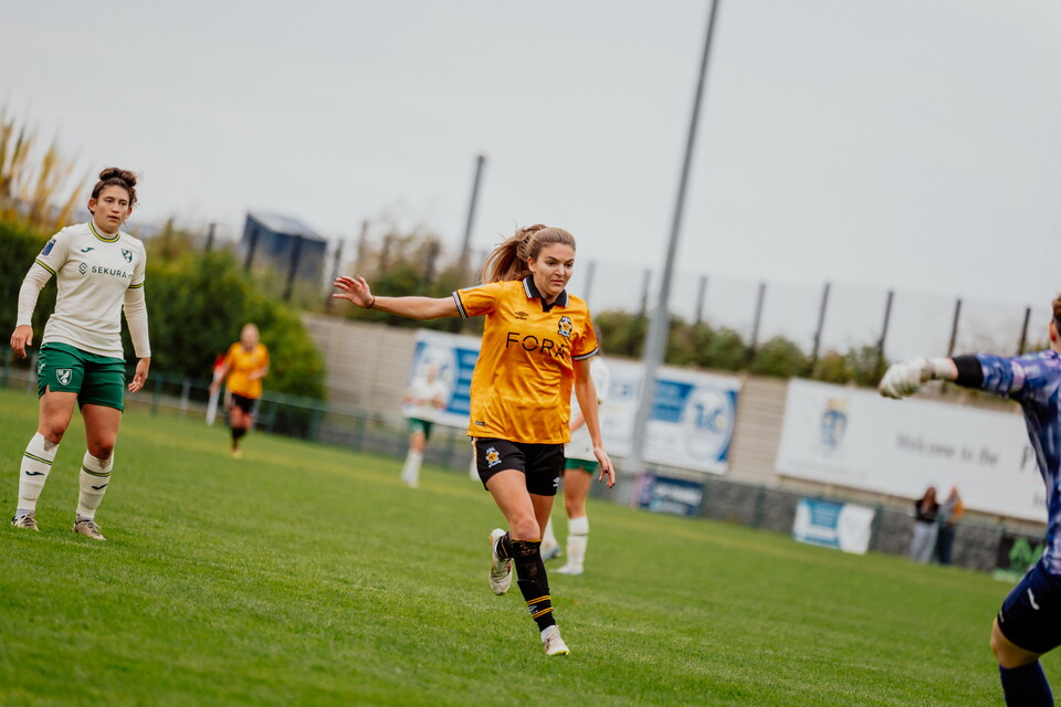 Cambridge United Women in action against Norwich City