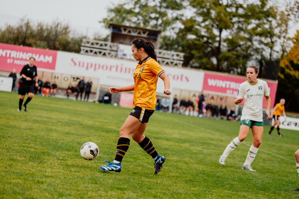 Cambridge United Women in action against Norwich City