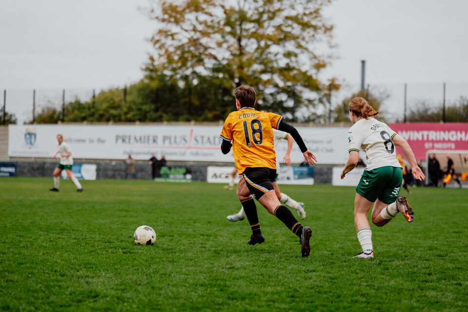 Cambridge United Women in action against Norwich City