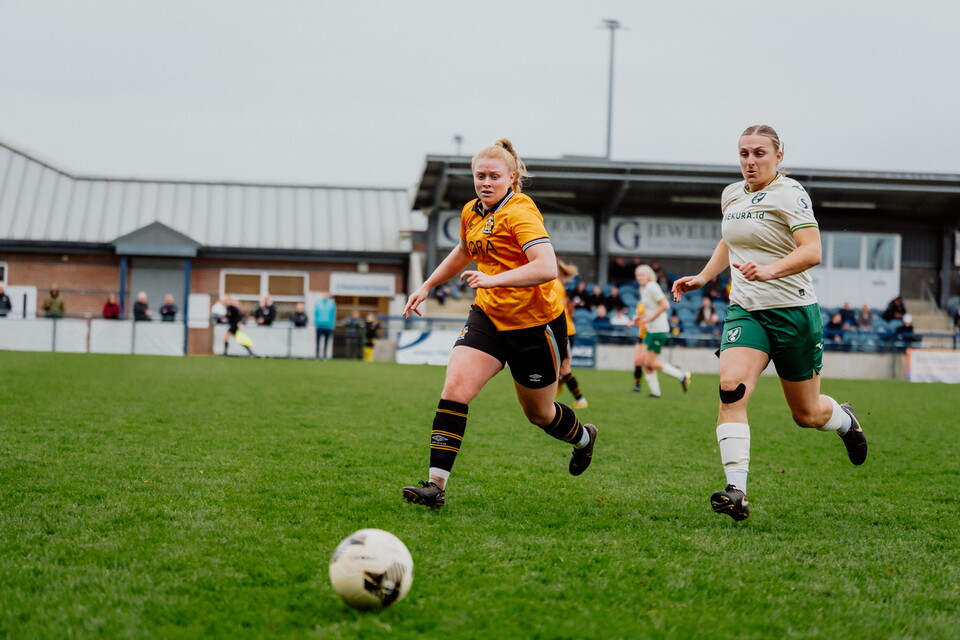 Cambridge United Women in action against Norwich City