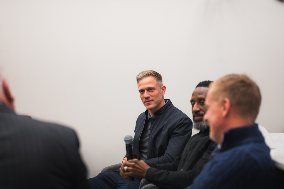 Garry Monk, Jason Euell and Michael Morrison at ARU