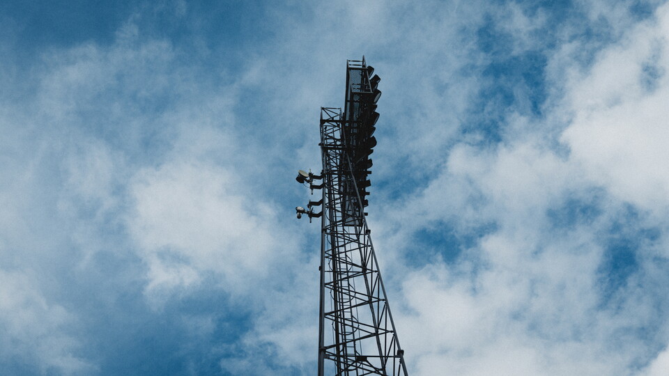 Floodlights at the Cledara Abbey Stadium