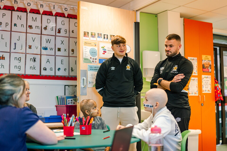 Players visit Pilgrim Pathways School