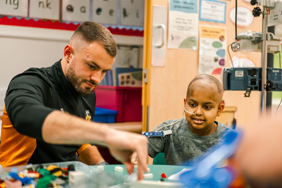 Players visit Pilgrim Pathways School