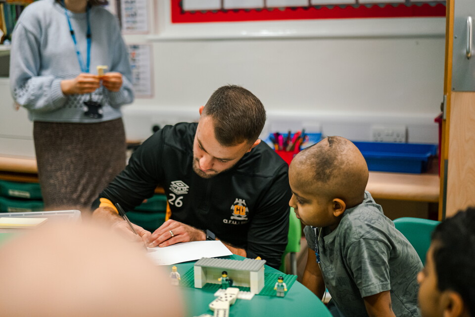 Players visit Pilgrim Pathways School