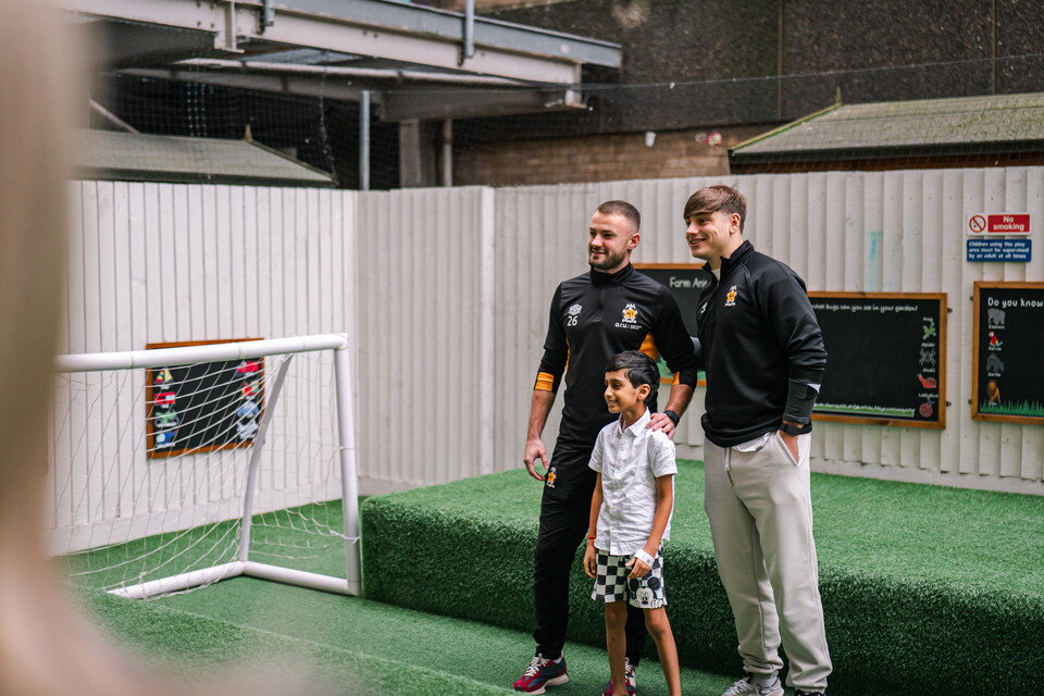 Players visit Pilgrim Pathways School