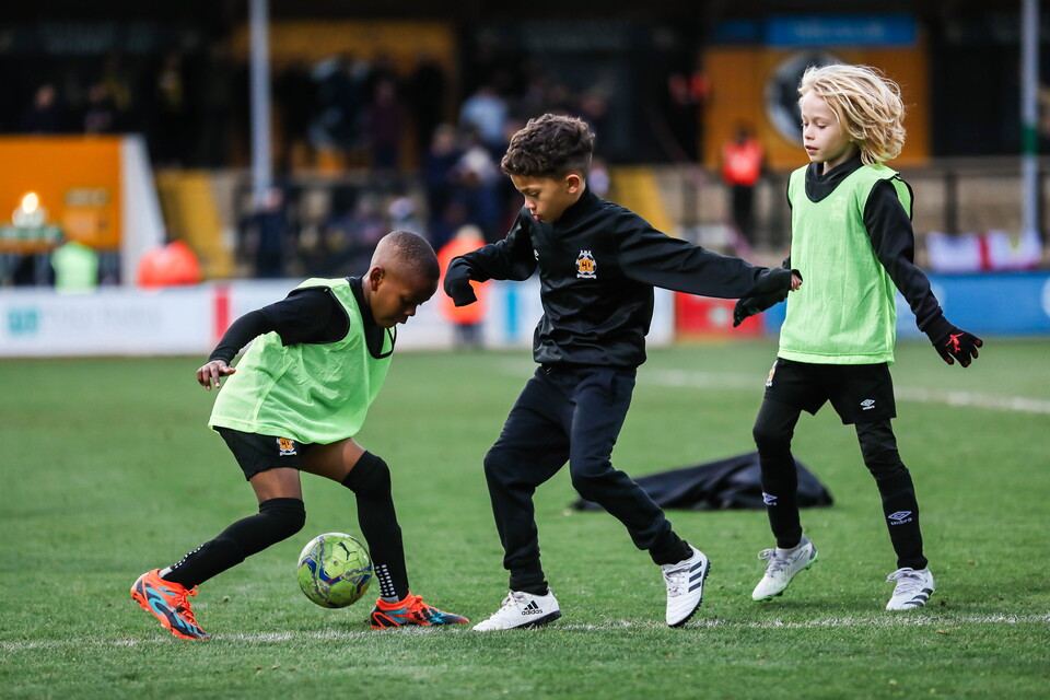 Academy players on the pitch